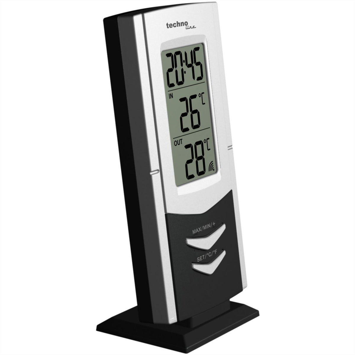 Technoline WS9170 – Wetterstation, Innen/Aussen, inkl. Aussensensor, Wecker – Silber