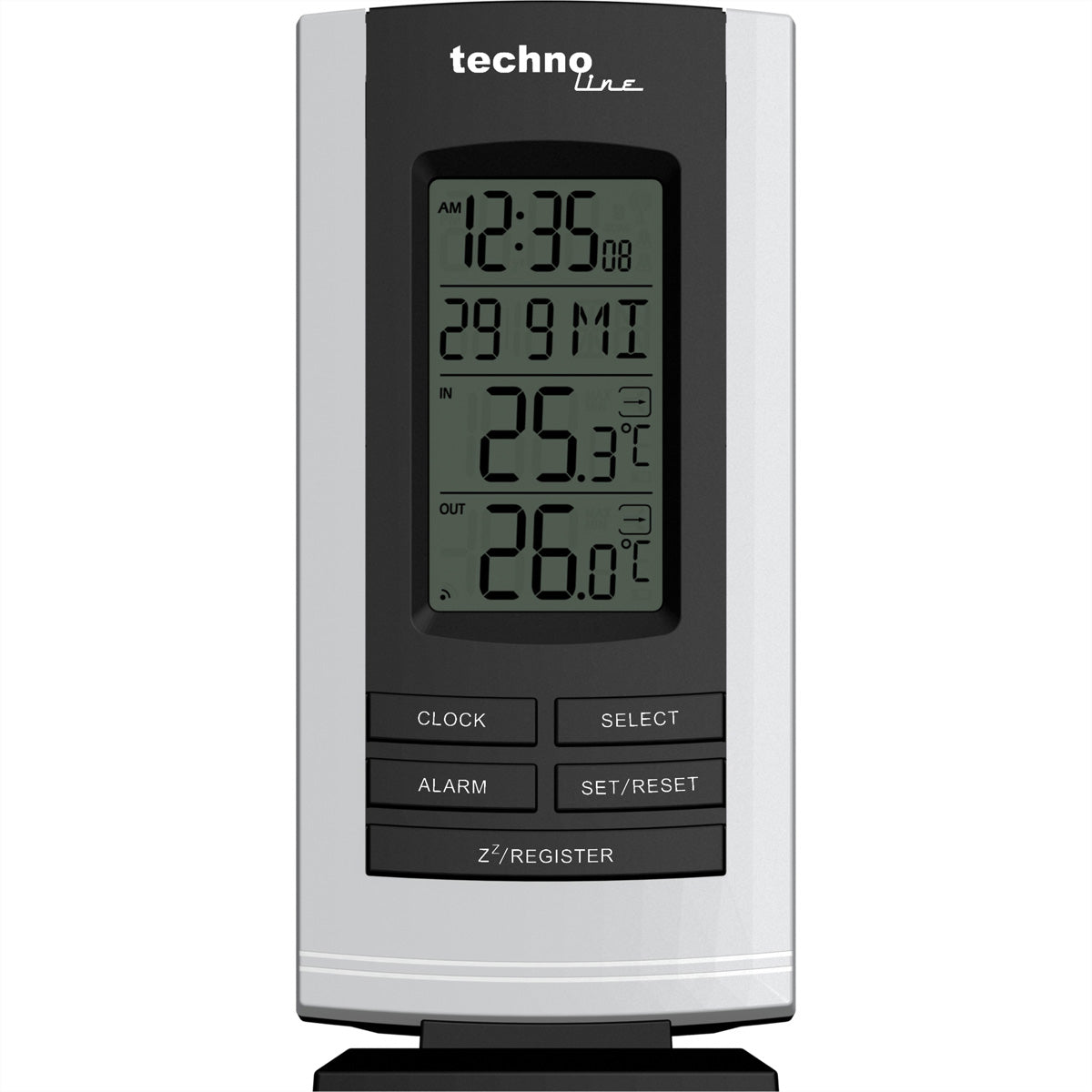 Technoline WS9180 – Wetterstation, Innen/Aussen, inkl. Aussensensor, Display – Schwarz
