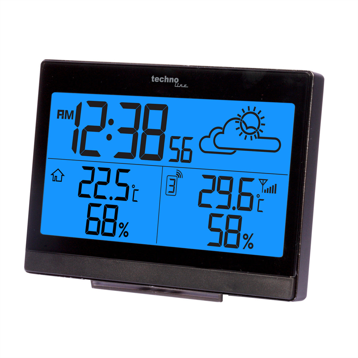 Technoline WS9252 – Wetterstation, innen/aussen, Hygrometer & Thermometer, inkl. Aussensensor – schwarz