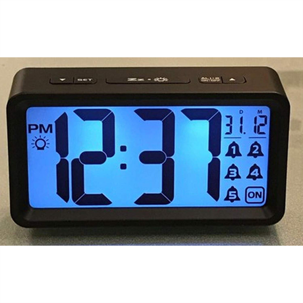 Technoline Digitalwecker – Funk, Schlummerfunktion, Nachtlicht, 12,9 × 6,7 × 4,0 cm, Schwarz