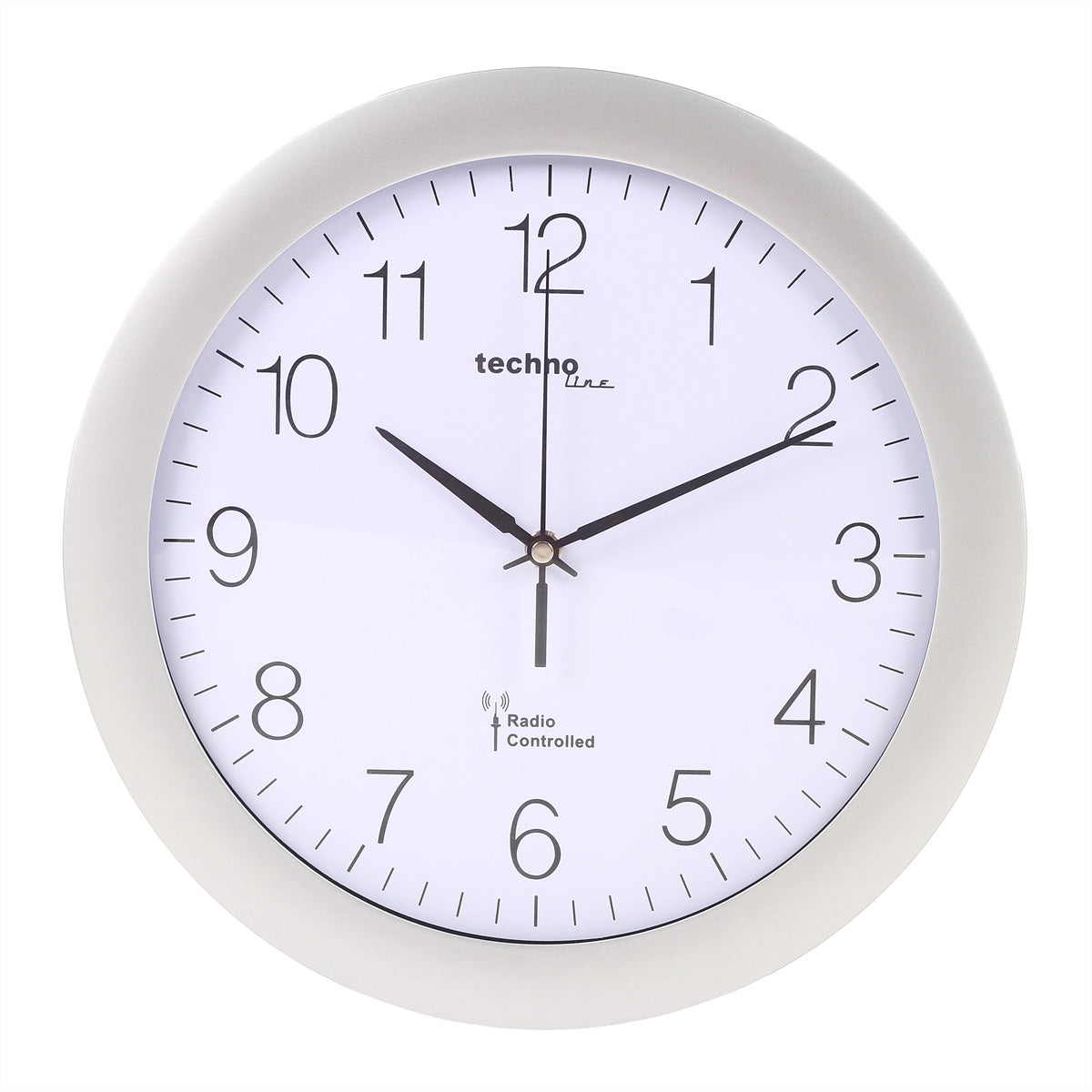 Technoline WT8000 Wanduhr – Funk, analog, Ø 30 cm, Silber
