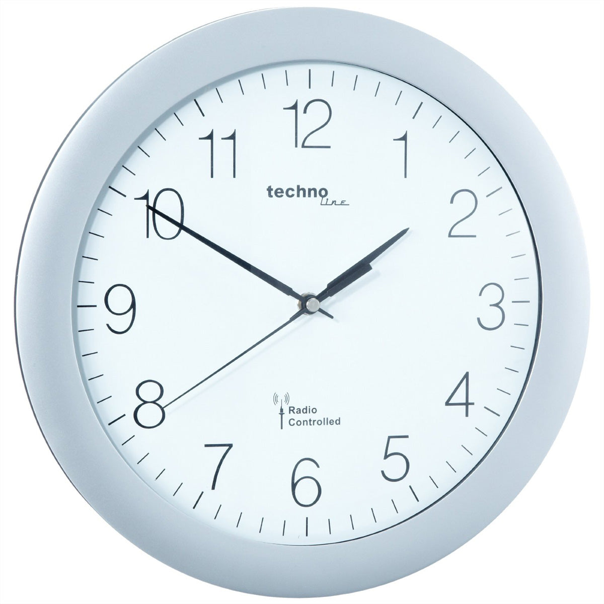 Technoline WT8000 Wanduhr – Funk, analog, Ø 30 cm, Silber
