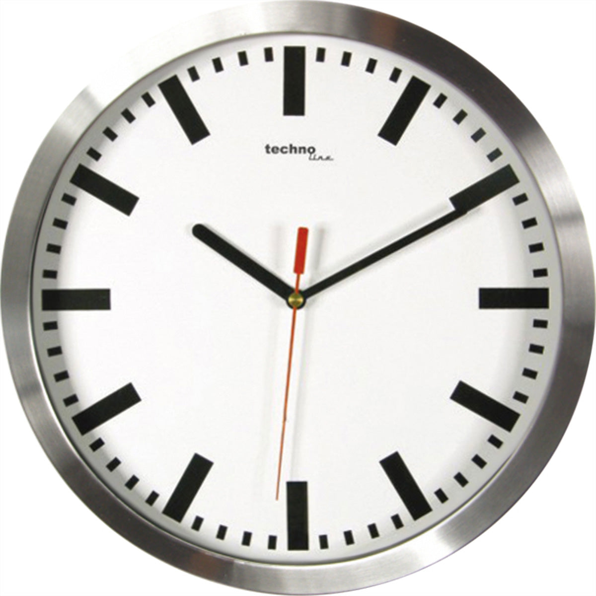 Technoline WT8610 Wanduhr – Funk, analog, Ø 30 cm, Silber, Metall