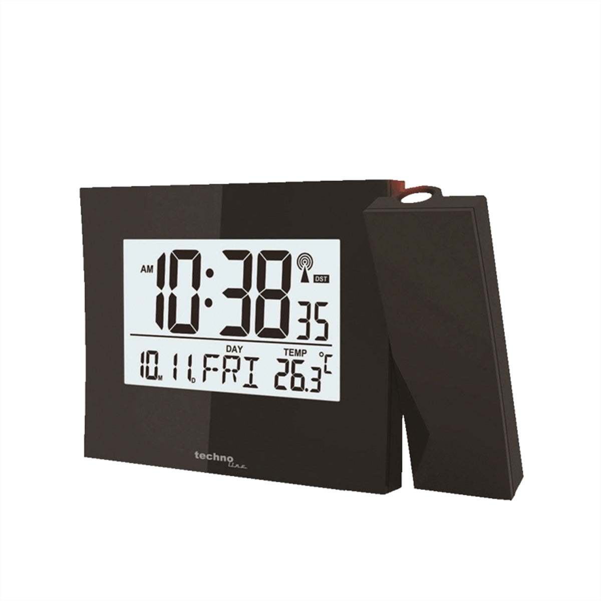 Technoline WT9536 Projektionswecker – Funk, Thermometer, 1,5 × 0,9 × 0,4 cm, Schwarz, Kunststoff