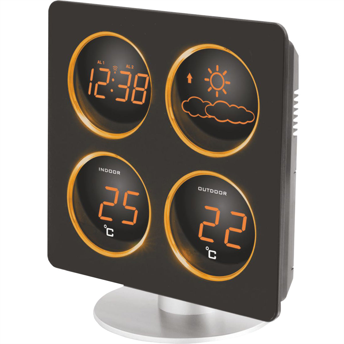 Technoline WS6830 – Wetterstation, innen/außen, inkl. Aussensensor, 30 m Reichweite – schwarz