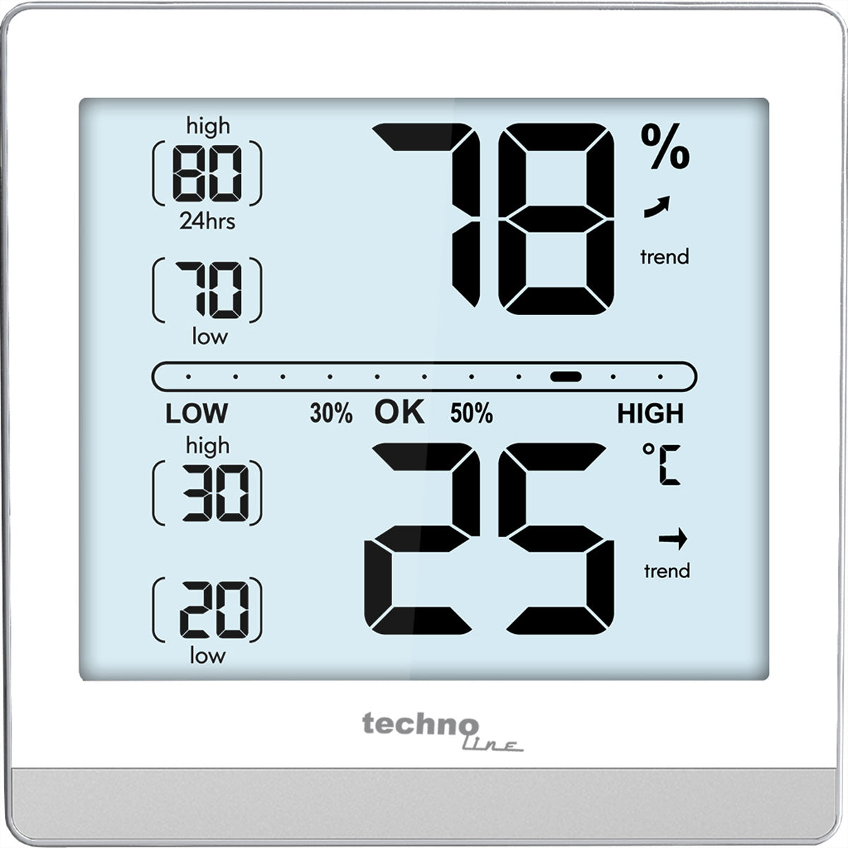 Technoline WS9470 – Wetterstation, innen, Hygrometer & eingebautes Display – Weiss