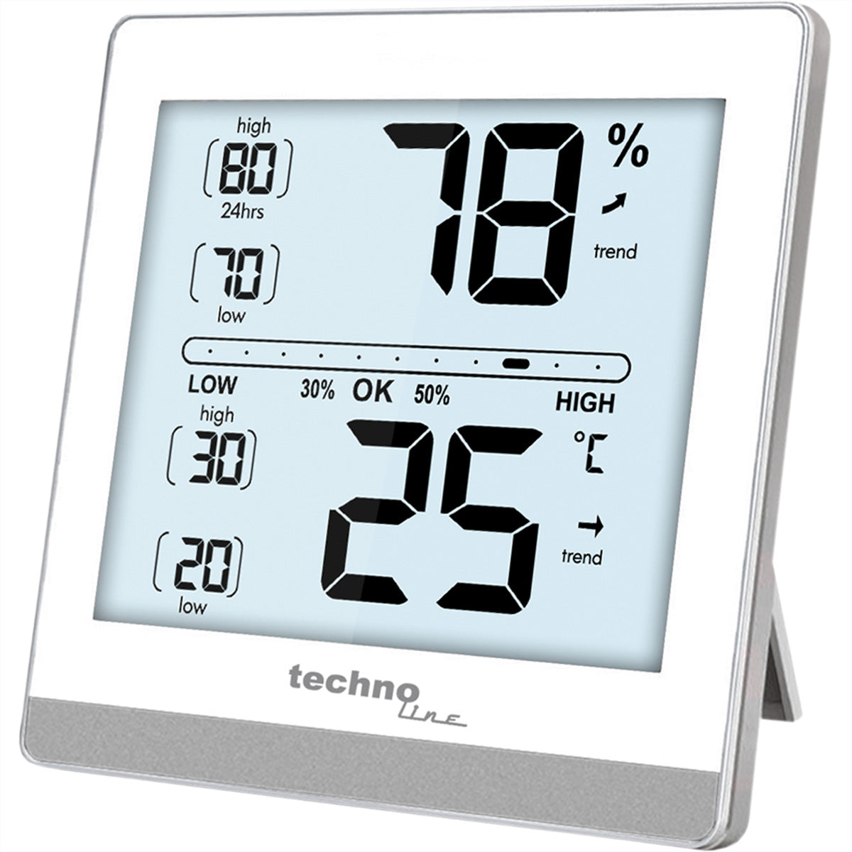 Technoline WS9470 – Wetterstation, innen, Hygrometer & eingebautes Display – Weiss