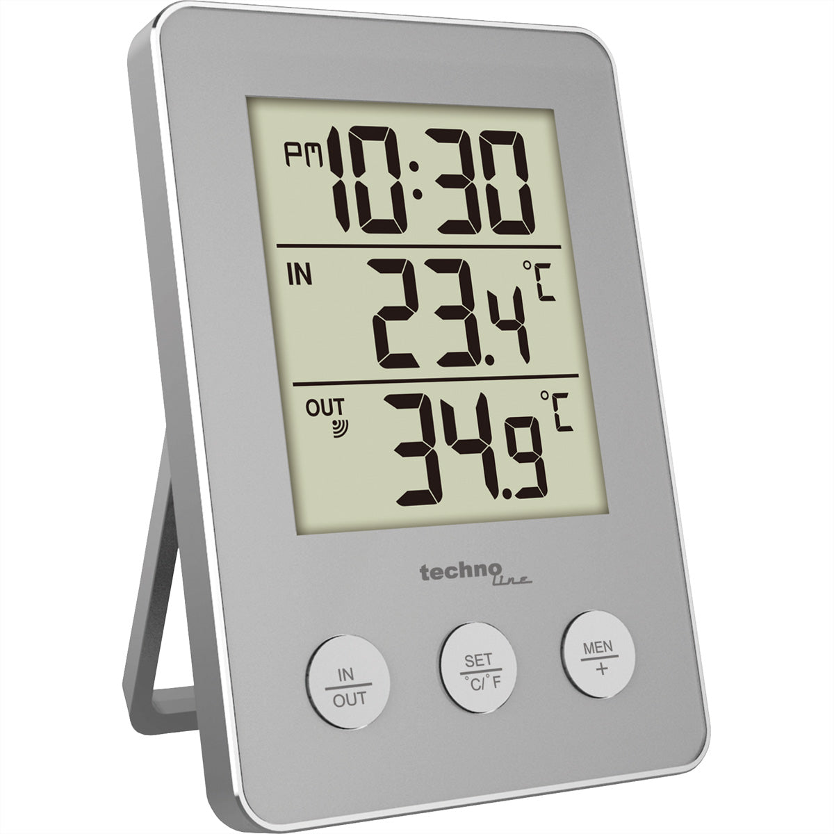 Technoline WS9175 – Wetterstation, Funk 433 MHz, Innen/Aussen, Display – Grau