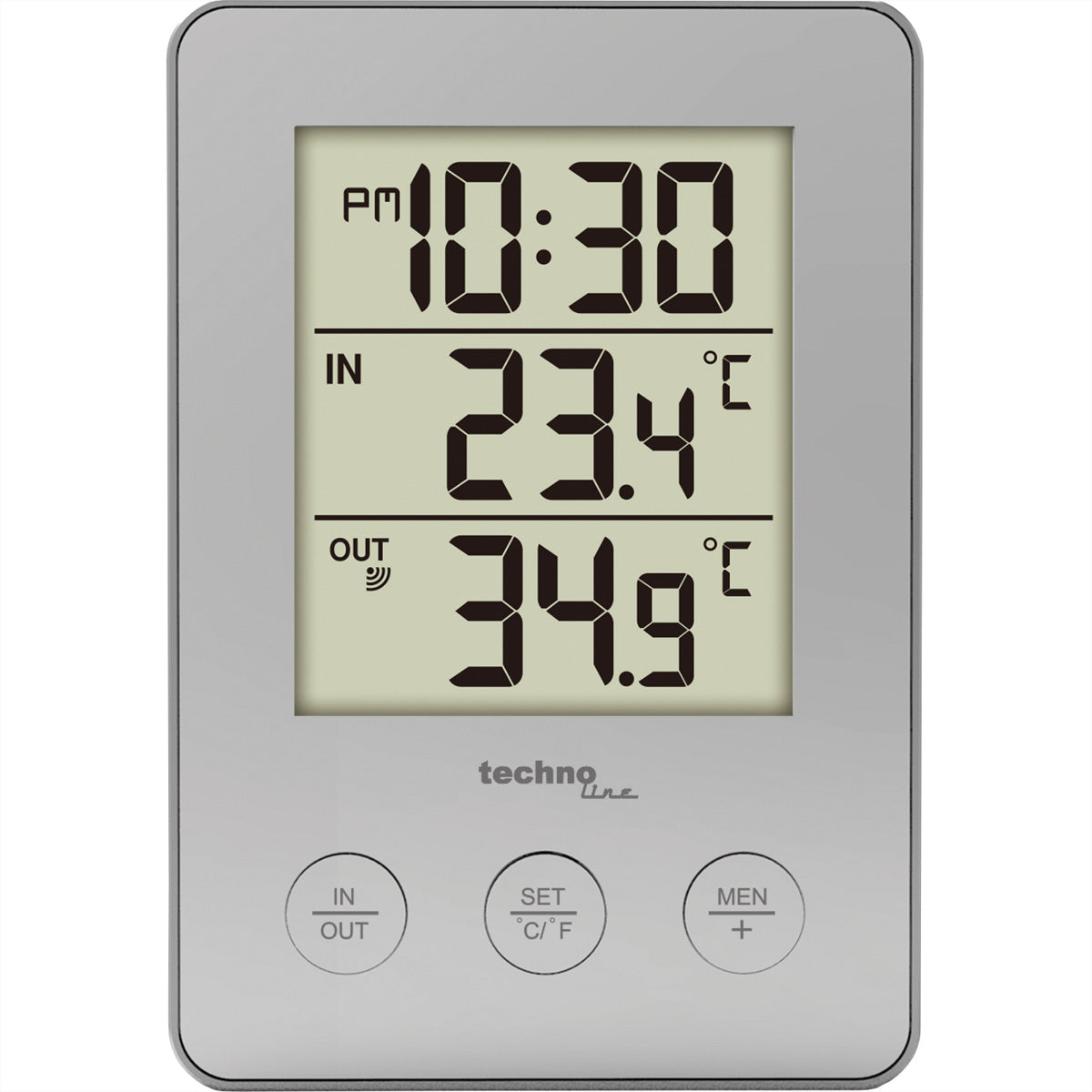 Technoline WS9175 – Wetterstation, Funk 433 MHz, Innen/Aussen, Display – Grau