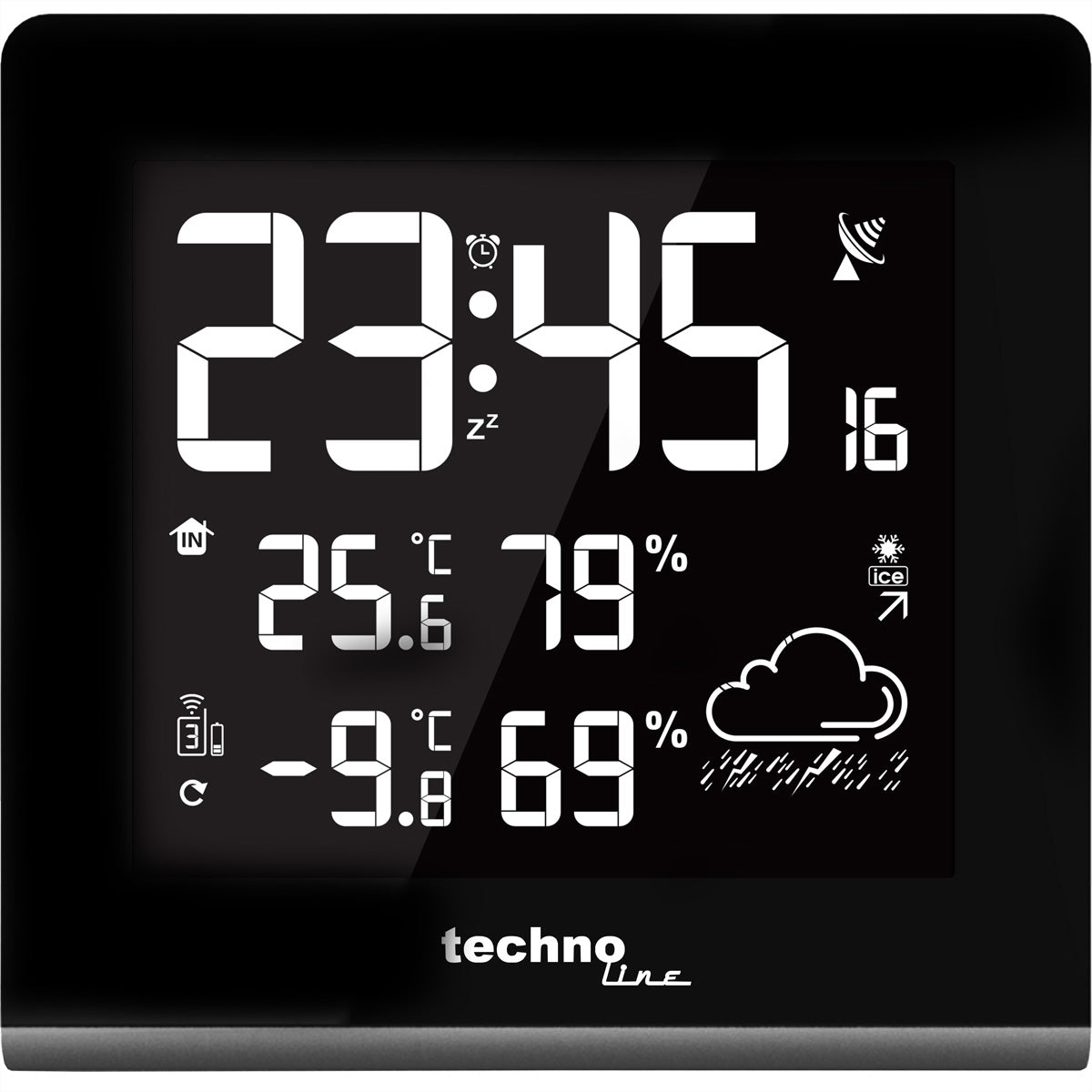 Technoline WS9065 – Wetterstation, 433 MHz (Funk), innen/aussen, Hygrometer & Thermometer, inkl. Aussensensor