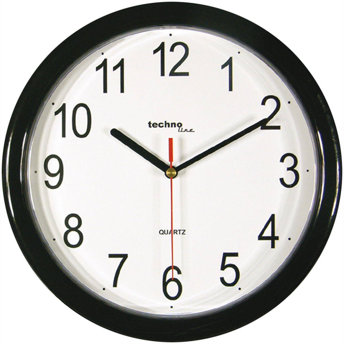 Technoline Wanduhr – Analog, Ø 25 cm, Schwarz, Kunststoff