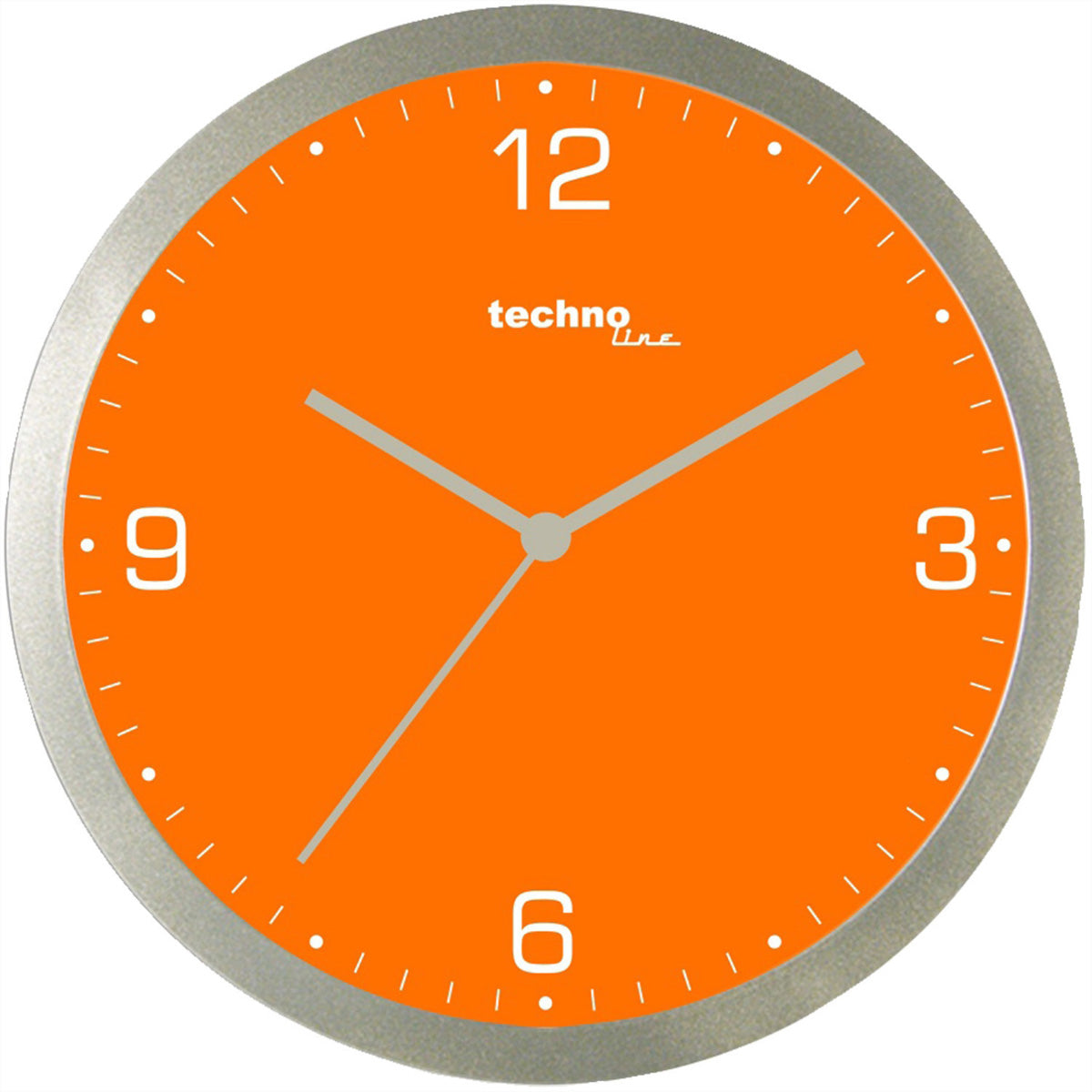 Technoline WT 9000 Wanduhr – Analog, Orange, Metall