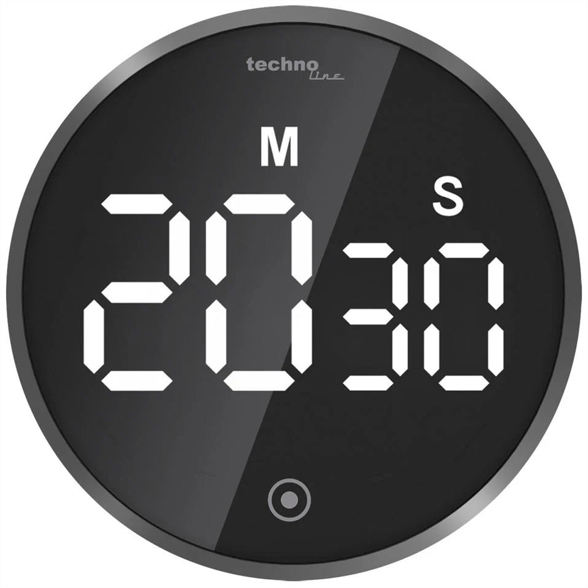Technoline Digitaler Küchentimer, 8,2 × 8,2 × 3,4 cm, Kunststoff, schwarz, mit Projektion