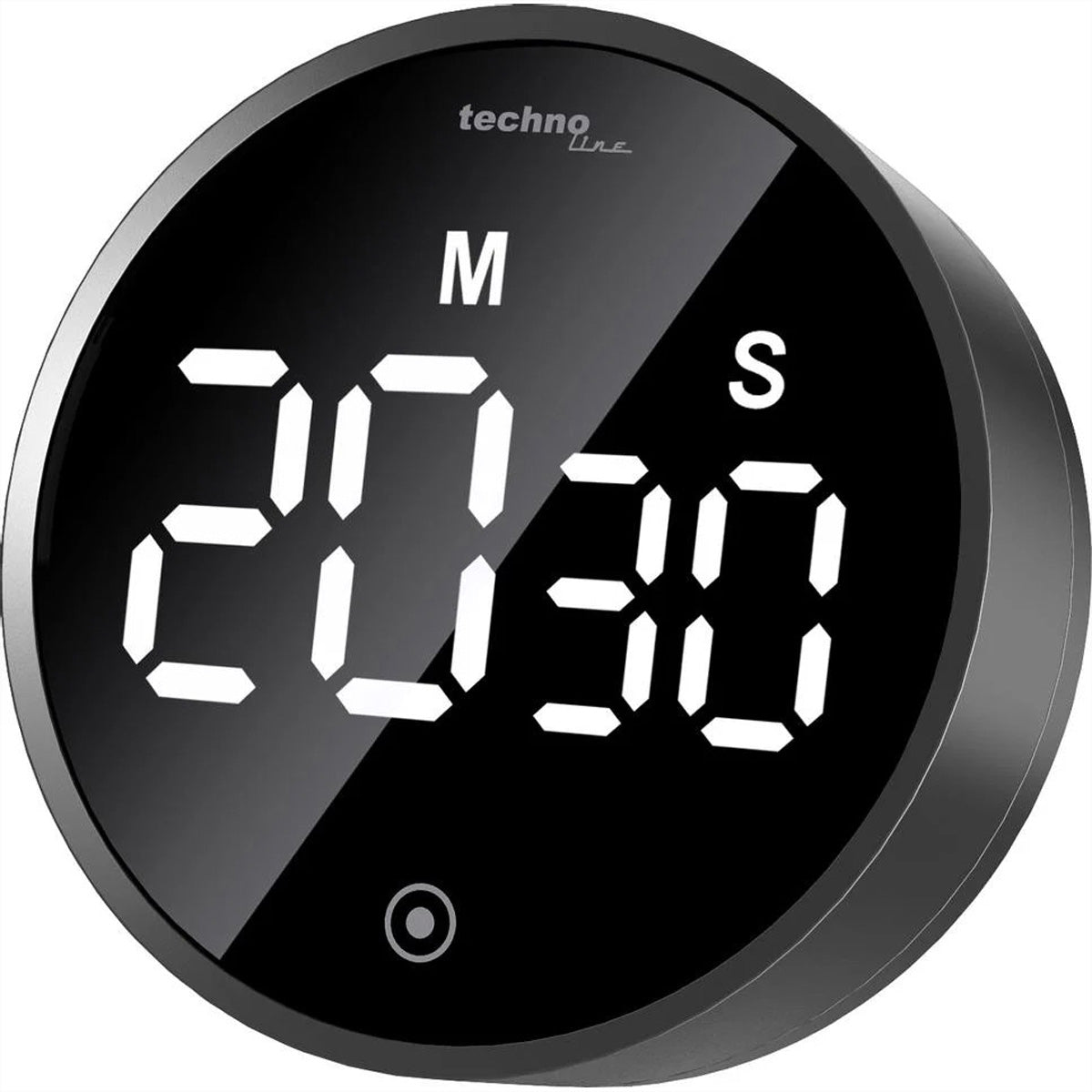 Technoline Digitaler Küchentimer, 8,2 × 8,2 × 3,4 cm, Kunststoff, schwarz, mit Projektion