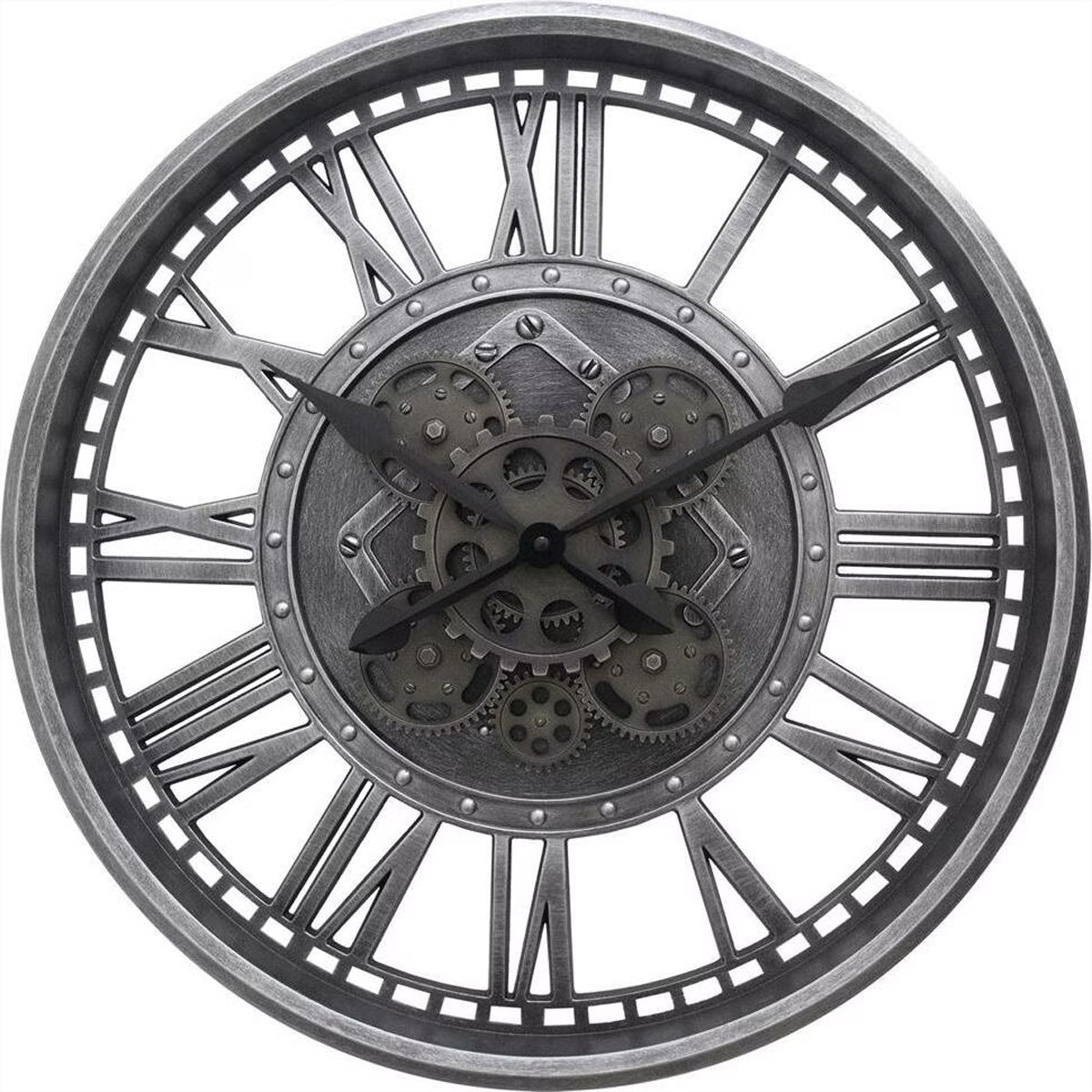 Technoline WT 1585 Wanduhr – Analog, Ø 50,8 cm, Silber, Kunststoff