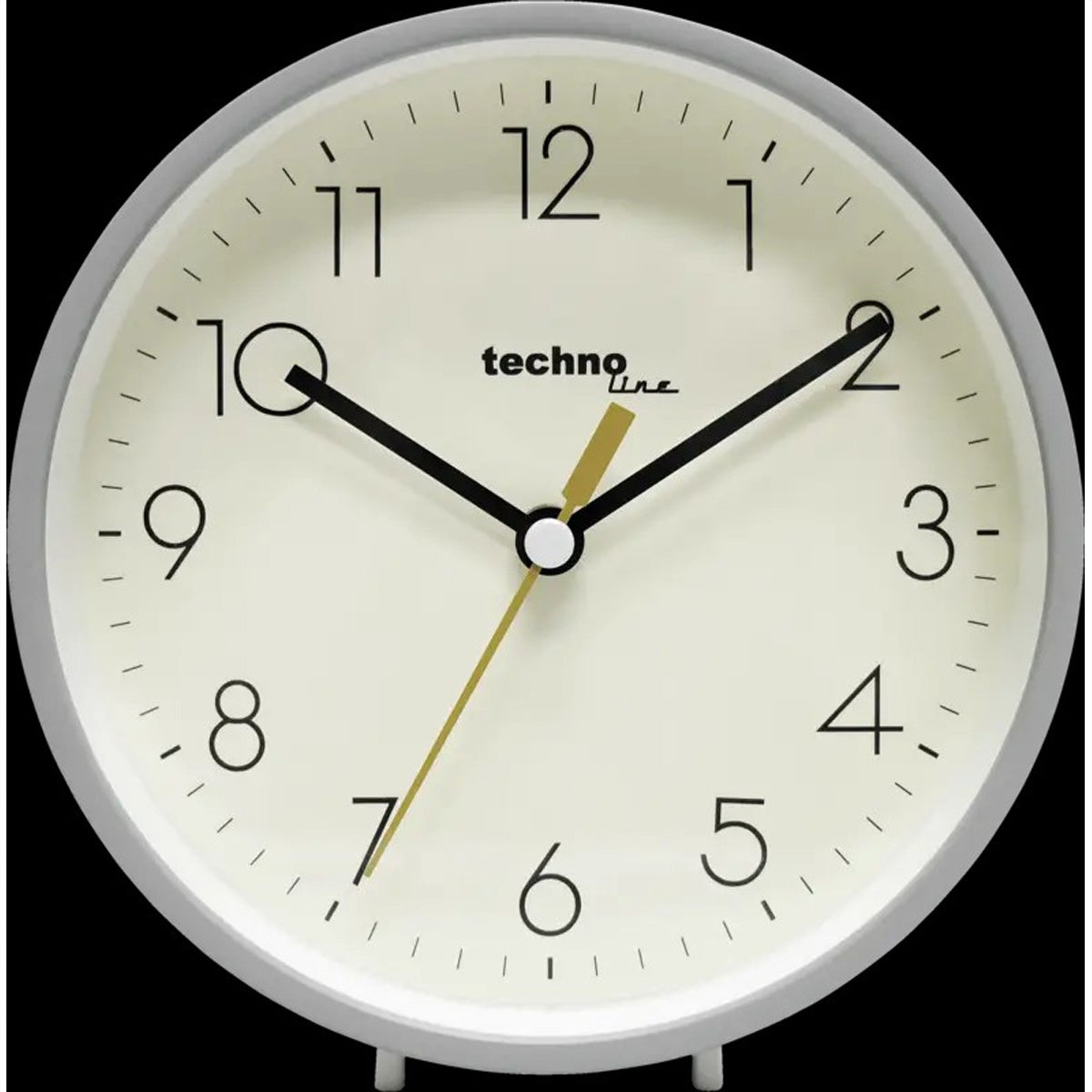 Technoline Quarz-Wecker – Analog, lautlos, Hintergrundbeleuchtung, 15,0 × 15,6 × 5,0 cm, Grau