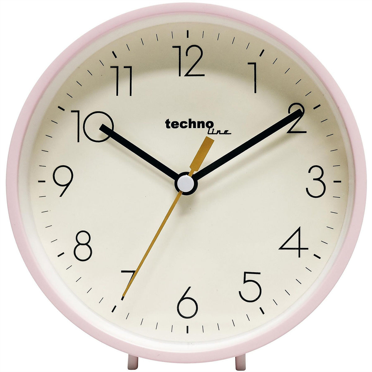 Technoline Modell H Wecker – Analog, Schlummerfunktion, lautlos, Ø 15,6 cm, Rosa