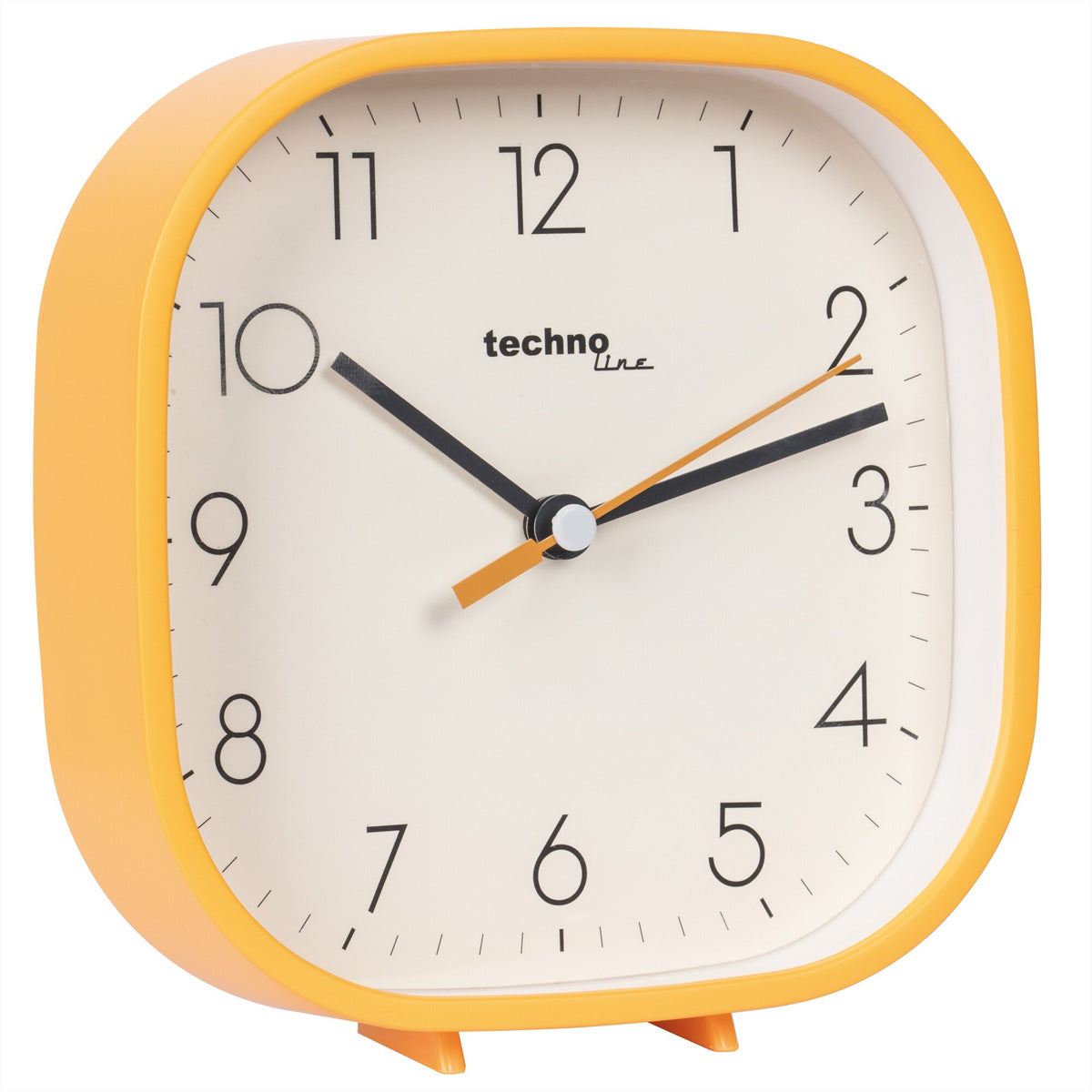 Technoline Quarz-Wecker – Analog, lautlos, Schlummerfunktion, 15 × 15,6 × 5 cm, Orange