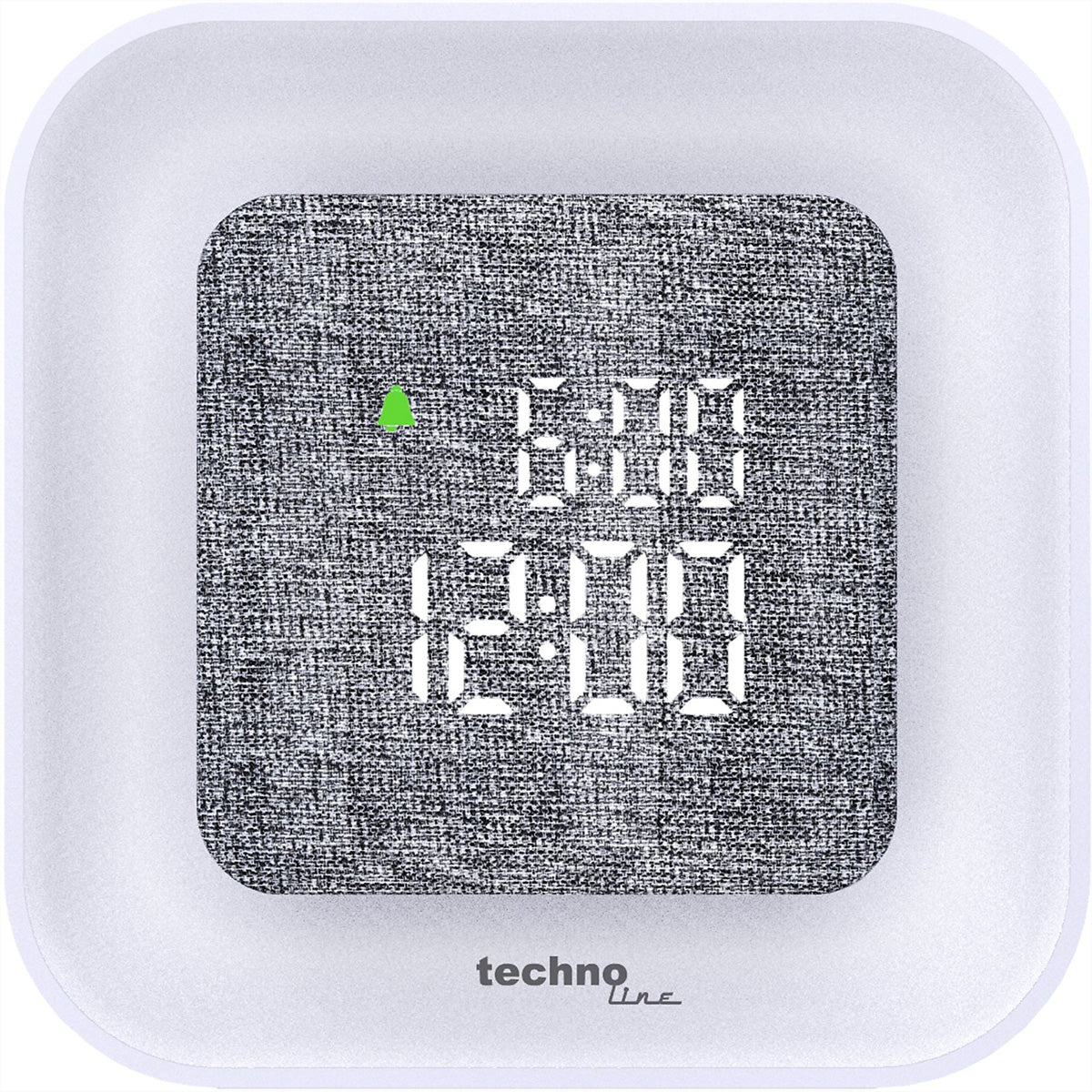 Technoline Digitalwecker – Schlummerfunktion, Nachtlicht, Projektion, 9,8 × 9,8 × 3,9 cm, Weiss