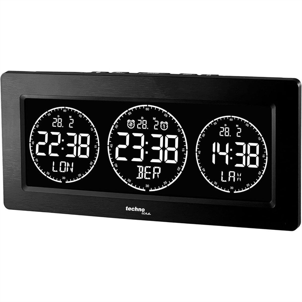 Technoline WT 458 Digitalwecker – Snooze, Thermometer & Hygrometer, 23,2 × 9,9 × 4,8 cm, Schwarz
