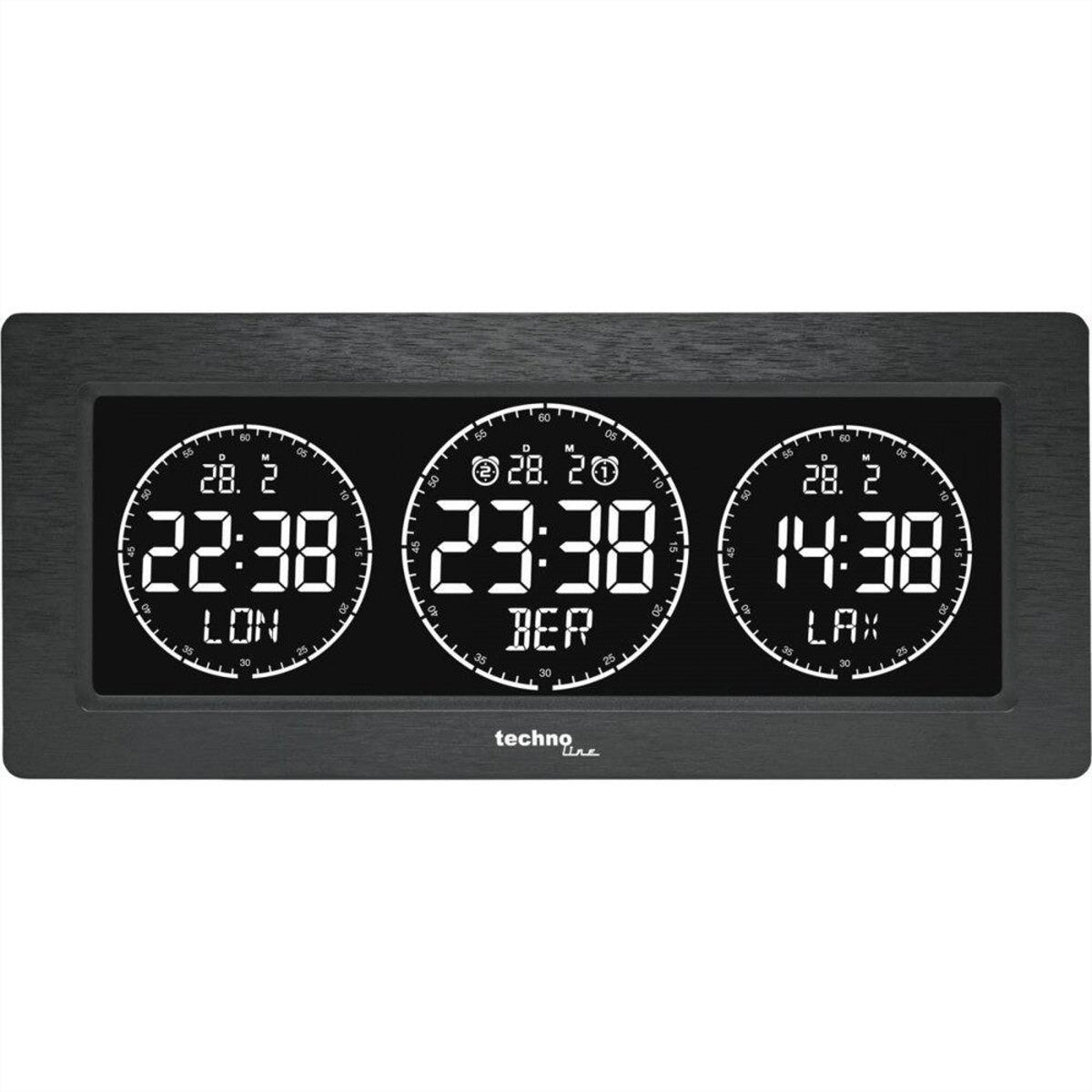 Technoline WT 458 Digitalwecker – Snooze, Thermometer & Hygrometer, 23,2 × 9,9 × 4,8 cm, Schwarz