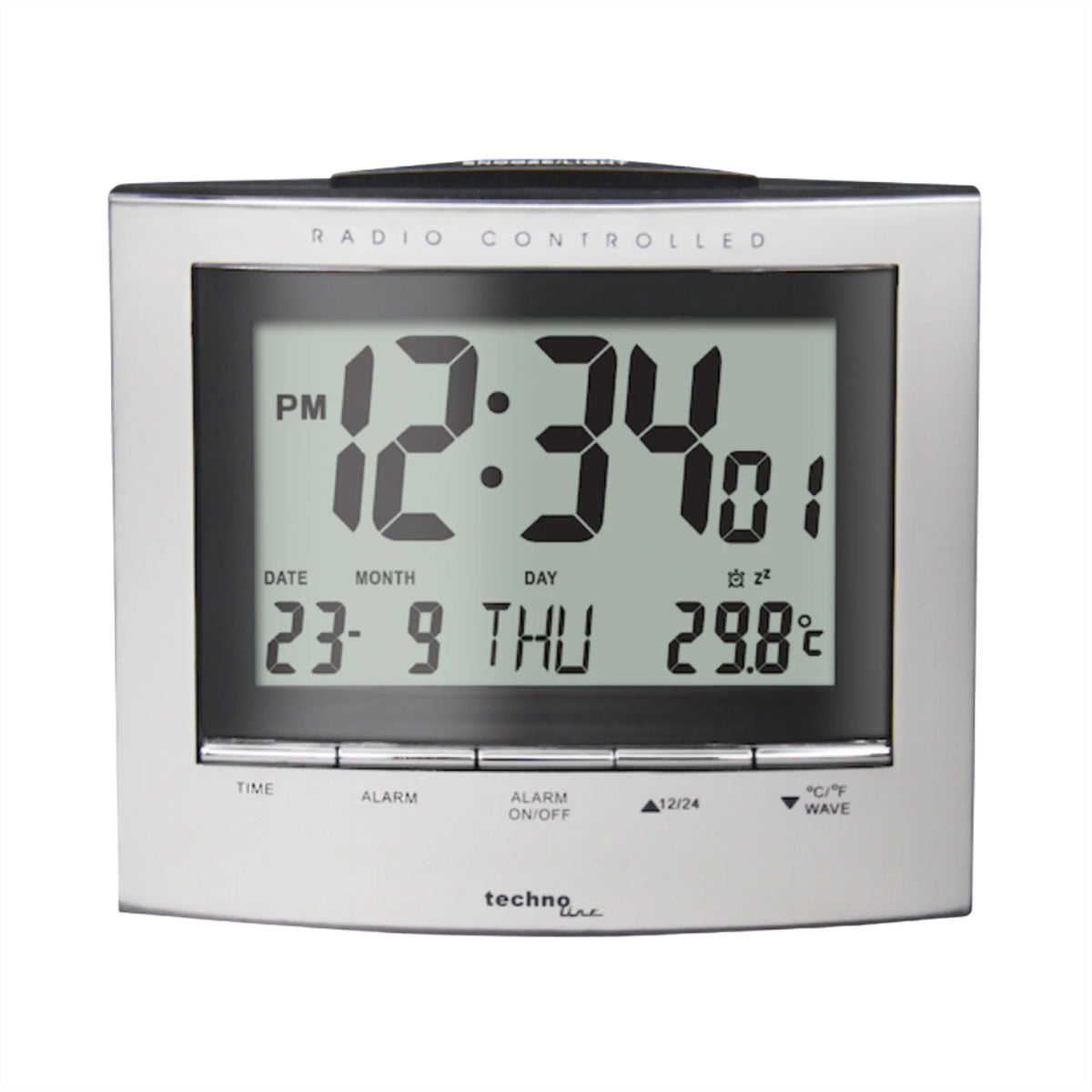 Technoline WT 380 – Wetterstation, Innen: Temperatur, Luftfeuchtigkeit & Luftdruck, Funkuhr, Eingebautes Display –