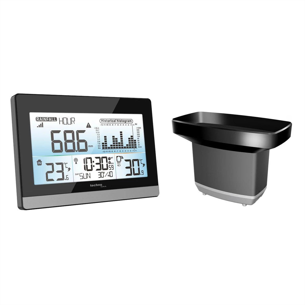 Technoline WS 9016 – Wetterstation, Temperaturanzeige, LCD-Display – Schwarz