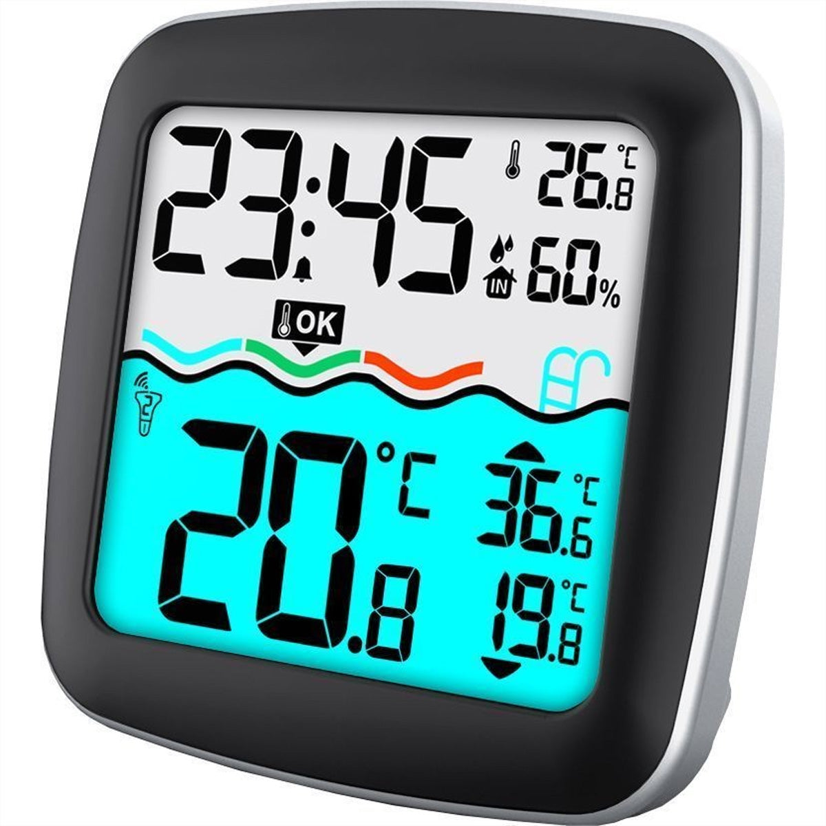 Technoline WS 9059 – Wetterstation, innen/außen, Hygrometer, inkl. Pool-Temperatursender TX36-IT