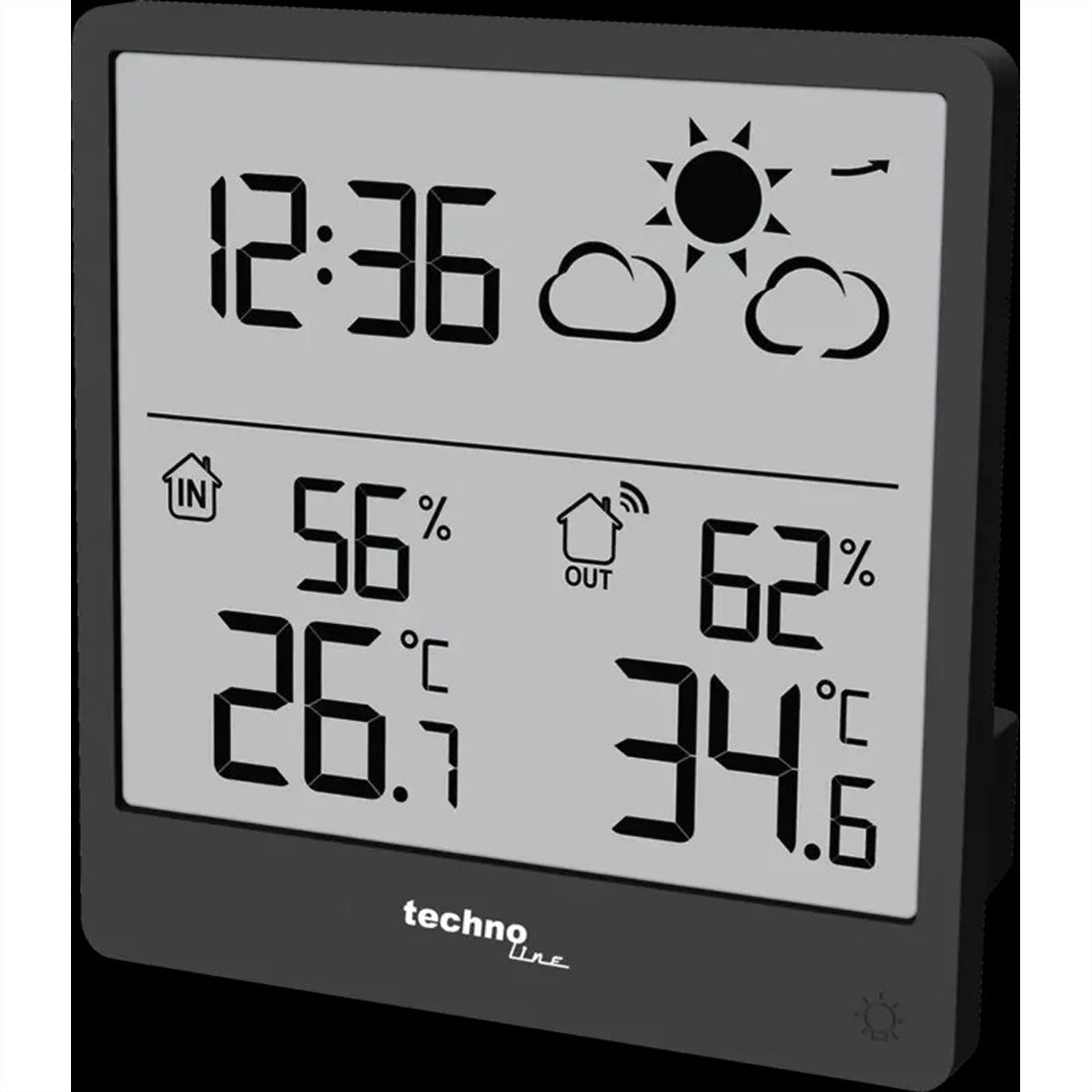 Technoline WS 9138 – Wetterstation, innen/aussen, Hygrometer & Thermometer, inkl. Aussensensor – schwarz