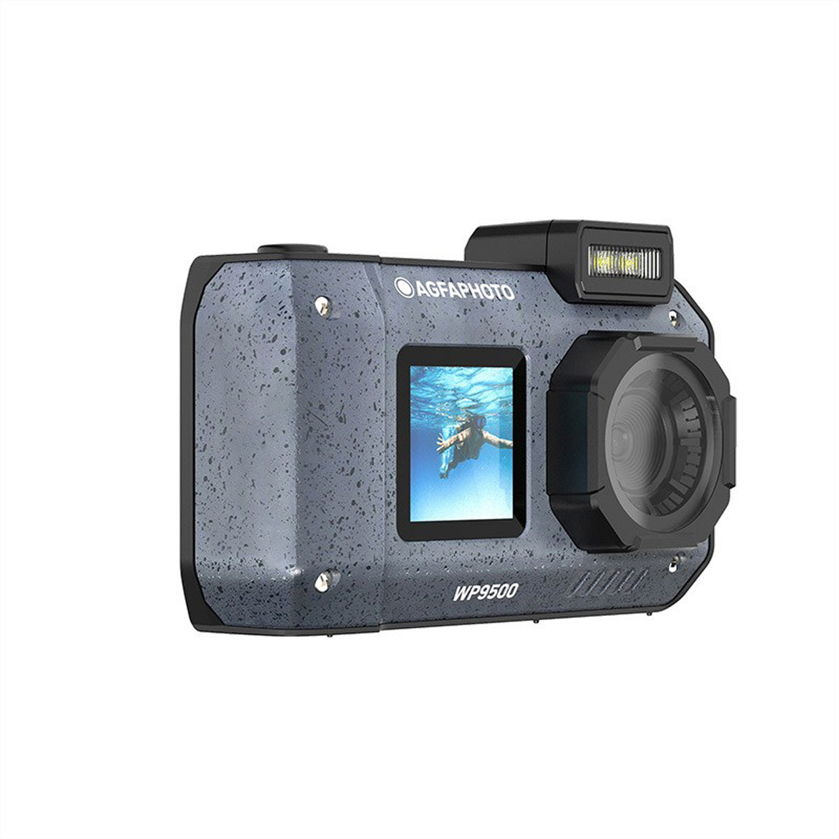 AgfaPhoto WP9500 – Unterwasserkamera, wasserdicht bis 3 m, 18× optischer Zoom, 24 MP, 4K, schwarz