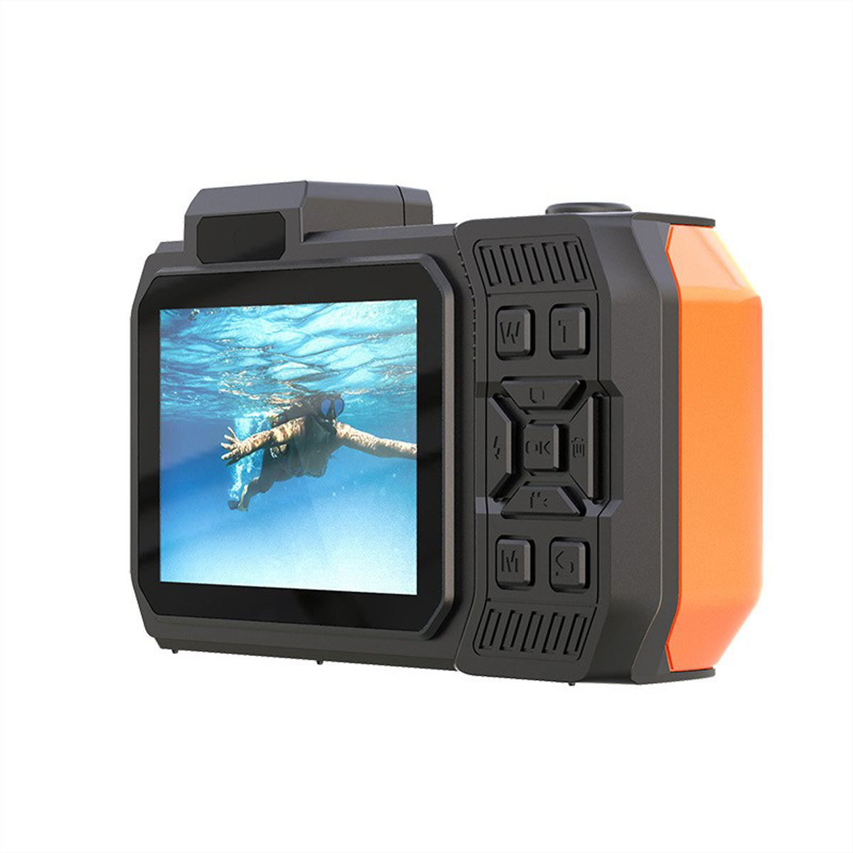 AgfaPhoto WP9500 – Unterwasserkamera, wasserdicht bis 3 m, 18×, 24 MP, 4K, Orange