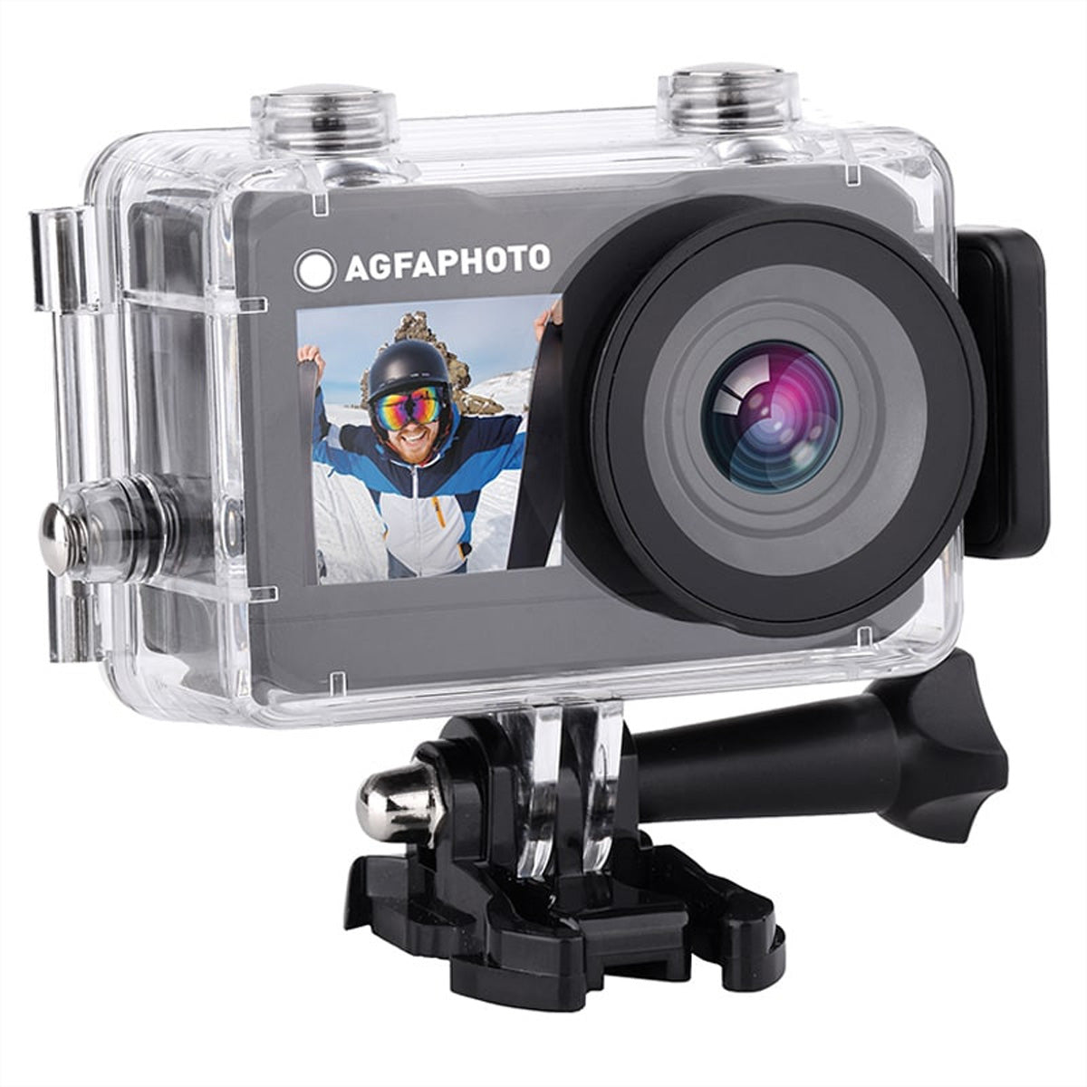 AgfaPhoto AC7000 – Unterwasserkamera, wasserdicht bis 30 m, 16 MP, 2,7K, schwarz