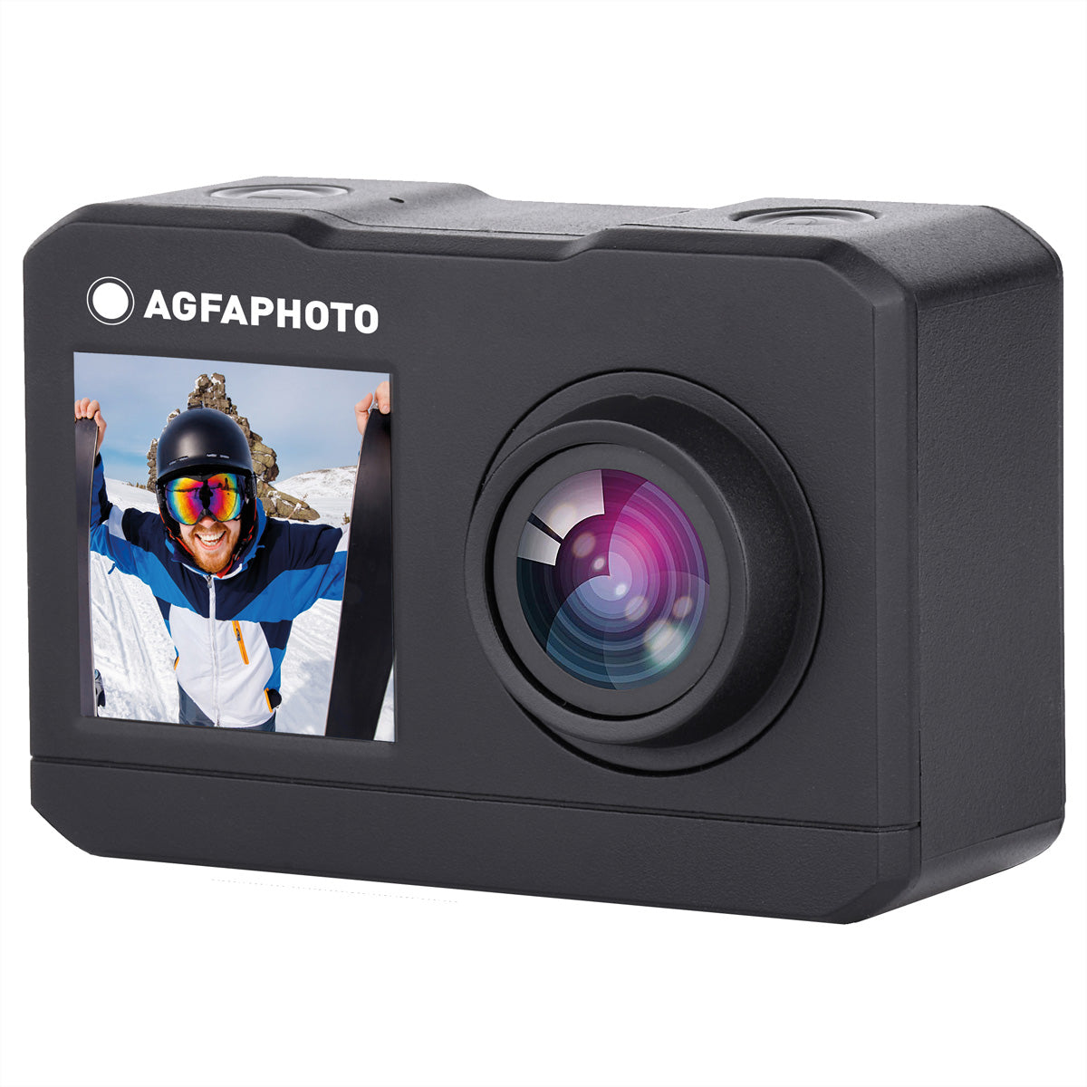 AgfaPhoto AC7000 – Unterwasserkamera, wasserdicht bis 30 m, 16 MP, 2,7K, schwarz