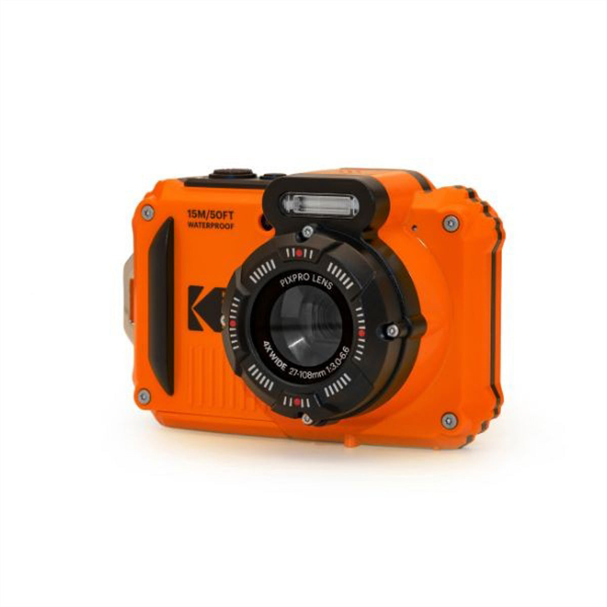 Kodak WPZ2 – Unterwasserkamera, wasserdicht bis 15 m, 4× optischer Zoom, 16 MP, 1080p, Orange