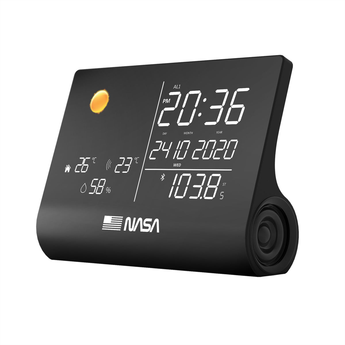 Nasa WSP1300 – Wetterstation, Bluetooth, Innen/Aussen, inkl. Aussensensor – Schwarz