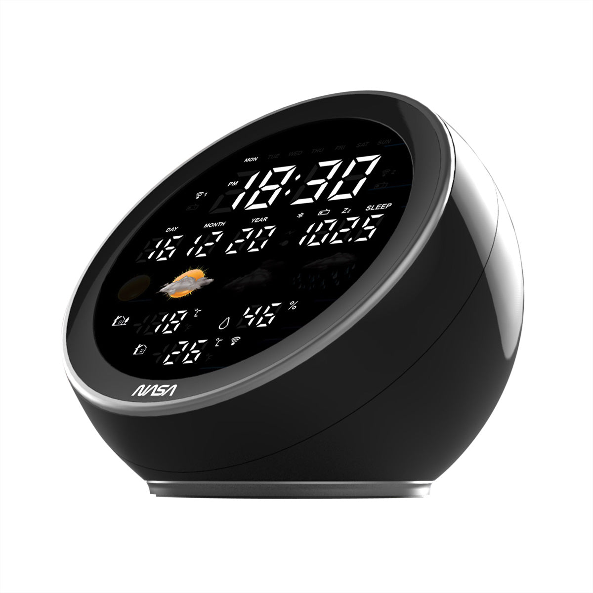 Nasa WSP1500 – Wetterstation, Bluetooth, innen/aussen, Hygrometer, inkl. Aussensensor – schwarz