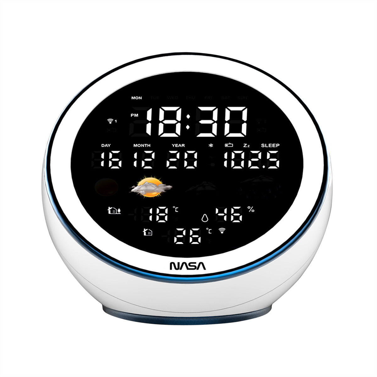 Nasa WSP1500 – Wetterstation, innen/aussen, Hygrometer, inkl. Aussensensor – Weiss