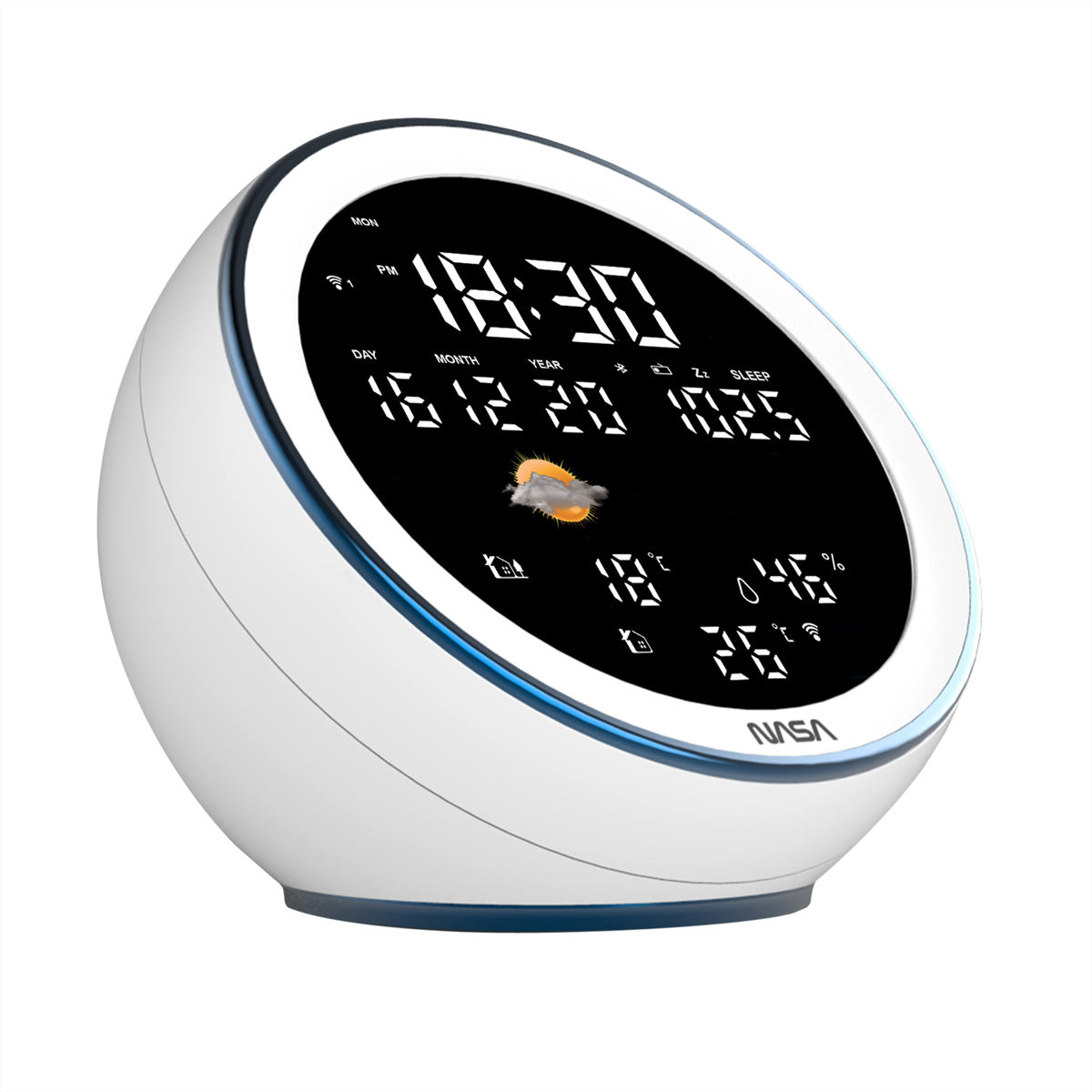 Nasa WSP1500 – Wetterstation, innen/aussen, Hygrometer, inkl. Aussensensor – Weiss