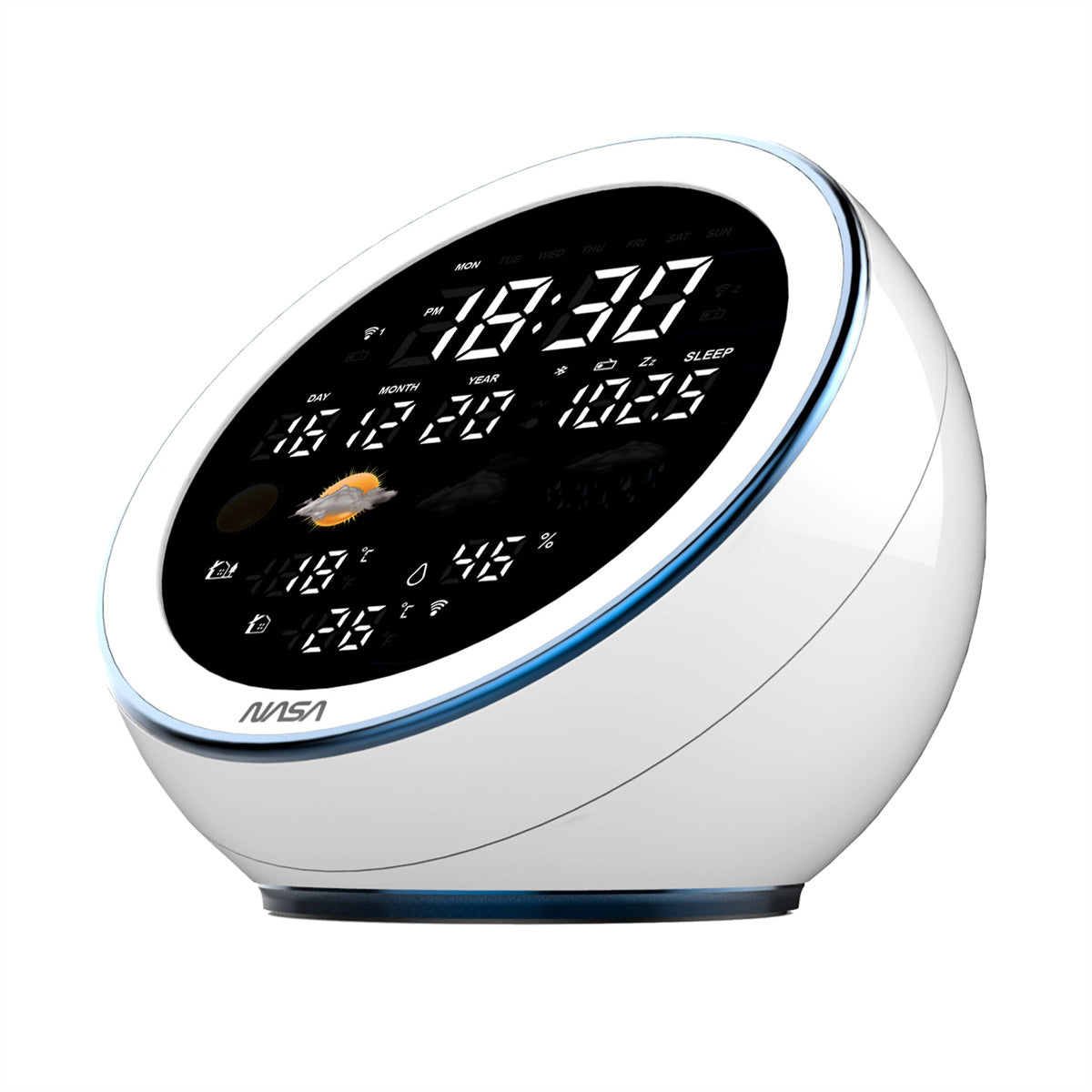 Nasa WSP1500 – Wetterstation, innen/aussen, Hygrometer, inkl. Aussensensor – Weiss