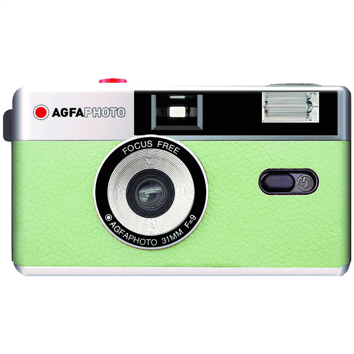 AgfaPhoto Analog Kamera 35mm Grün – fokusfrei, eingebauter Blitz