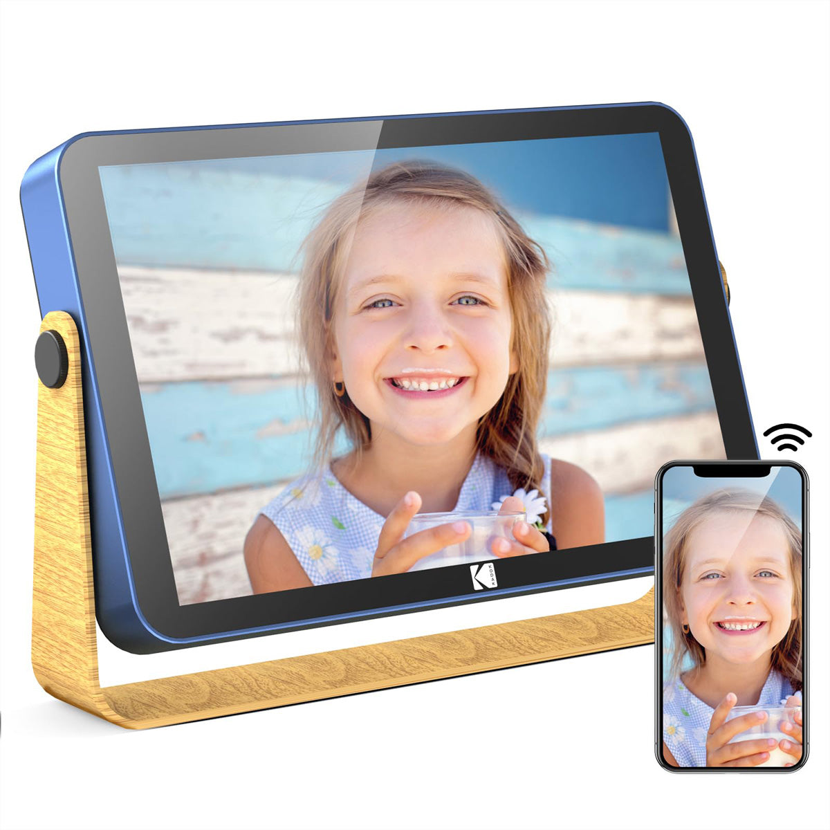 Kodak Digitaler Bilderrahmen RWF-108 10" – 1280 × 800, IPS, Touch, WLAN, 32 GB, MMC, SD, Blau