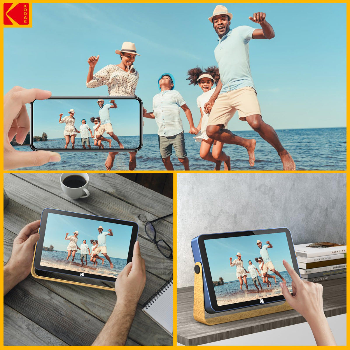 Kodak Digitaler Bilderrahmen RWF-108 10" – 1280 × 800, IPS, Touch, WLAN, 32 GB, MMC, SD, Blau