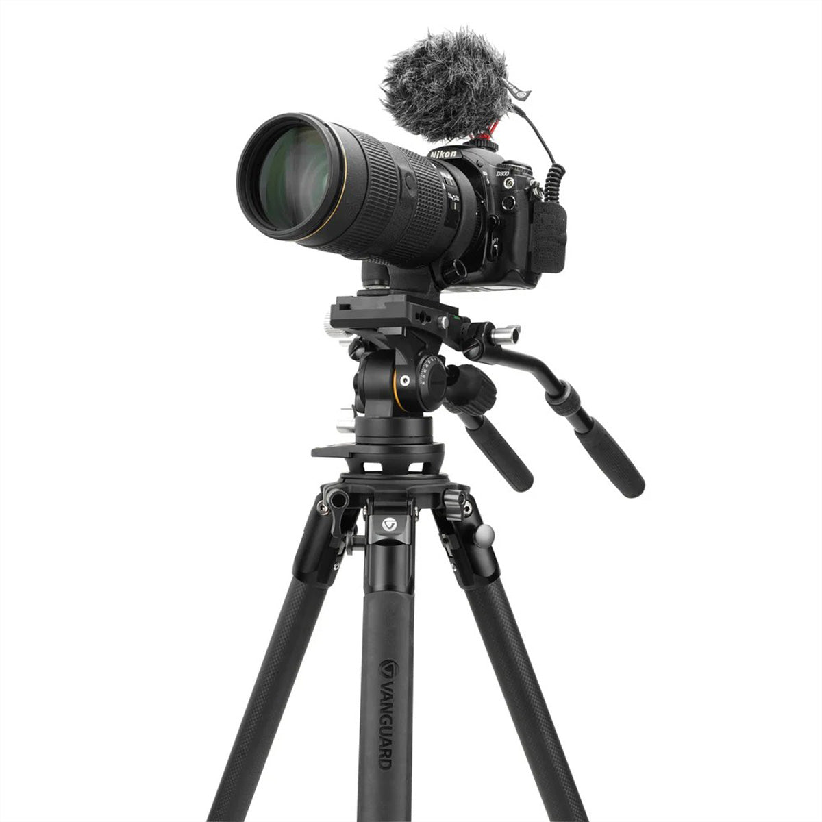 Vanguard Alta Pro 3VRL 303CV18 Videostativ – Carbon, 15 kg Traglast, 1805 mm Arbeitshöhe, VEO PV‑18 – Schwarz