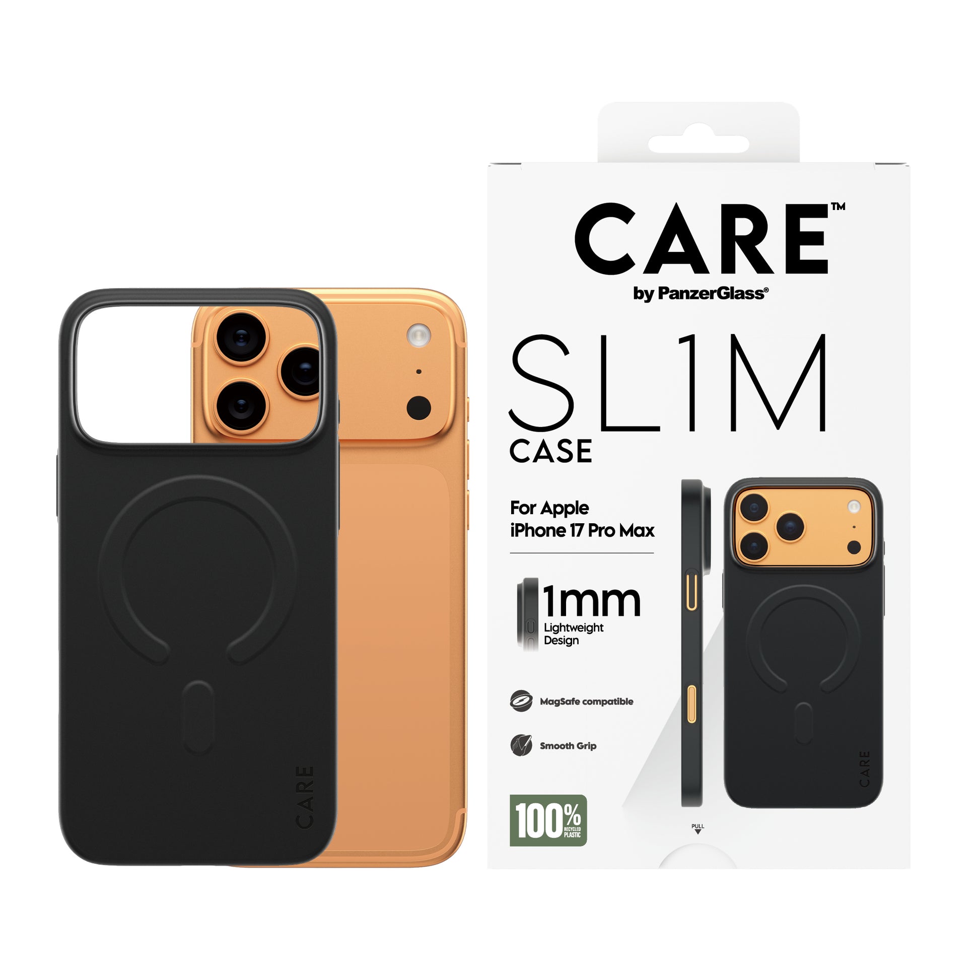 PanzerGlass Backcover CARE SL1M – für Apple iPhone 17 Pro Max – schwarz – PC – MagSafe-kompatibel