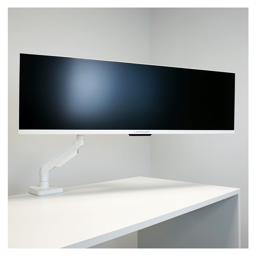 LC-Power Tischhalterung, bis 49", VESA 75 × 75 mm, 20 kg, Drehen, Weiss
