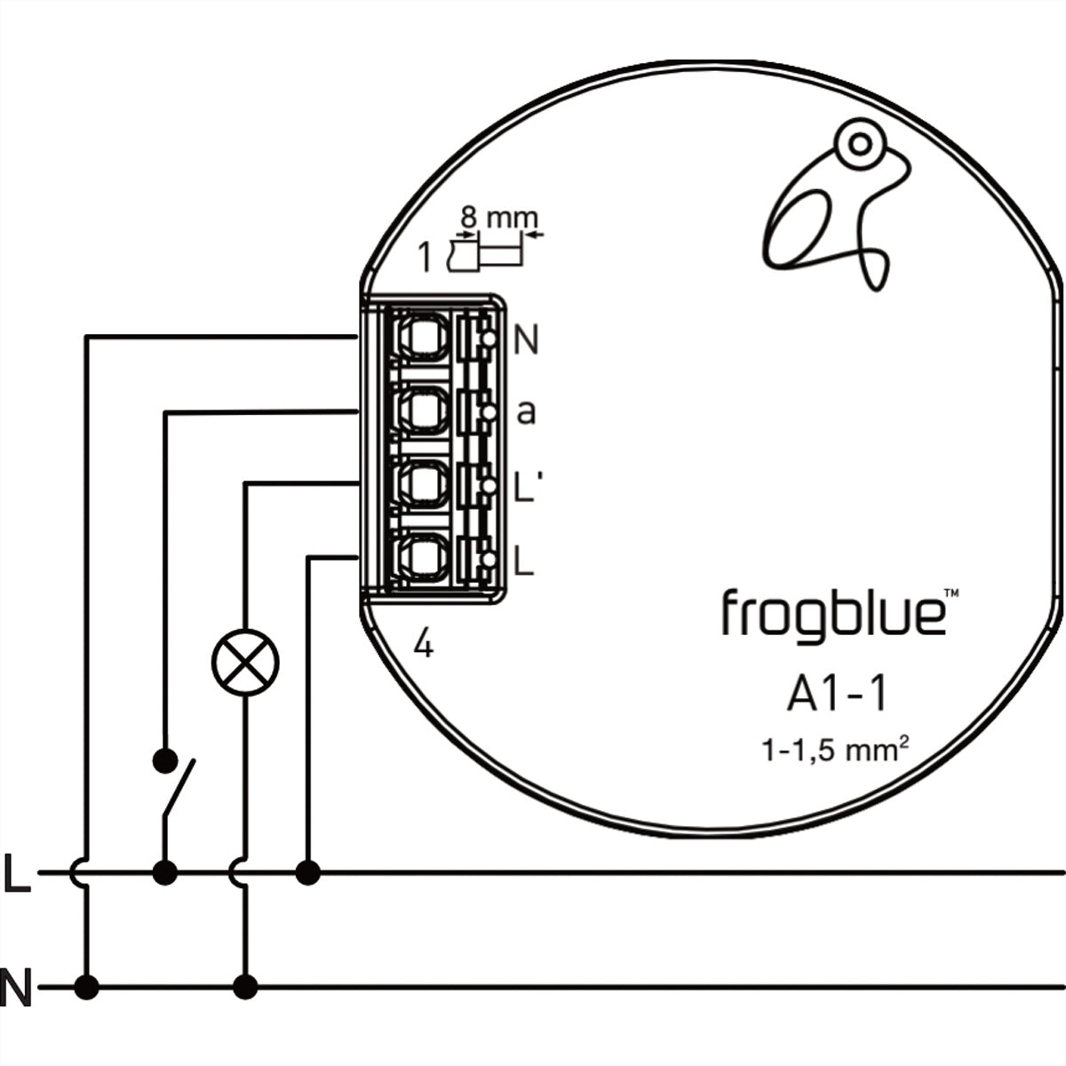 Frogblue frogAct1-1 – Zubehör – 1-Kanal-Aktor, Leistungsmessung, Bluetooth