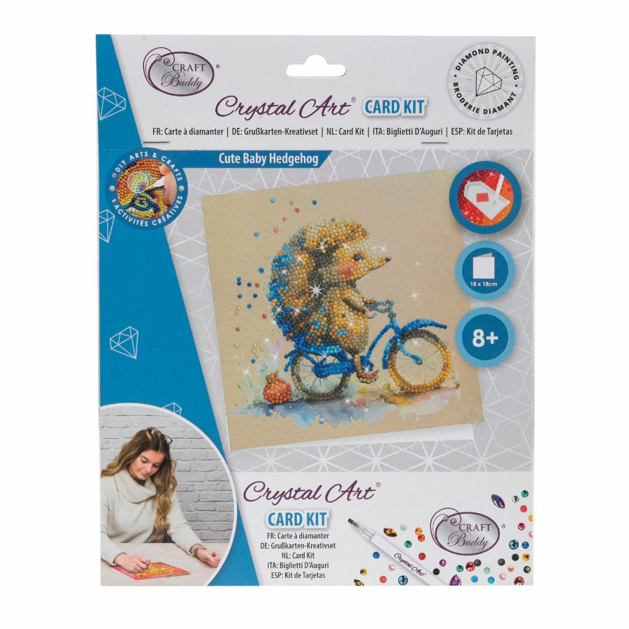CRAFT Buddy Diamond-Painting-Set Igel – 18 × 18 cm – ab 8 Jahren