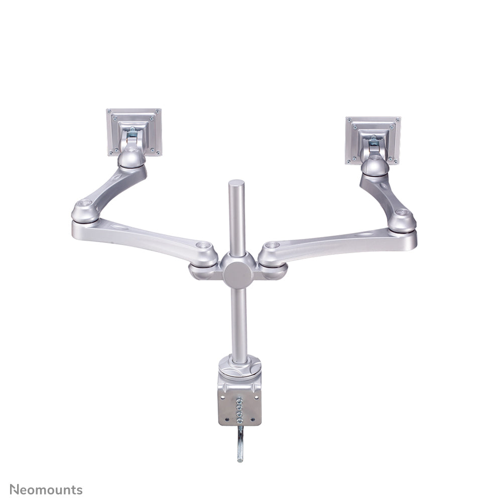 Neomounts FPMA D930D – Monitorarm, Dual, Tischklemme, bis 30", VESA 75 × 75/100 × 100 mm, 15 kg, silber