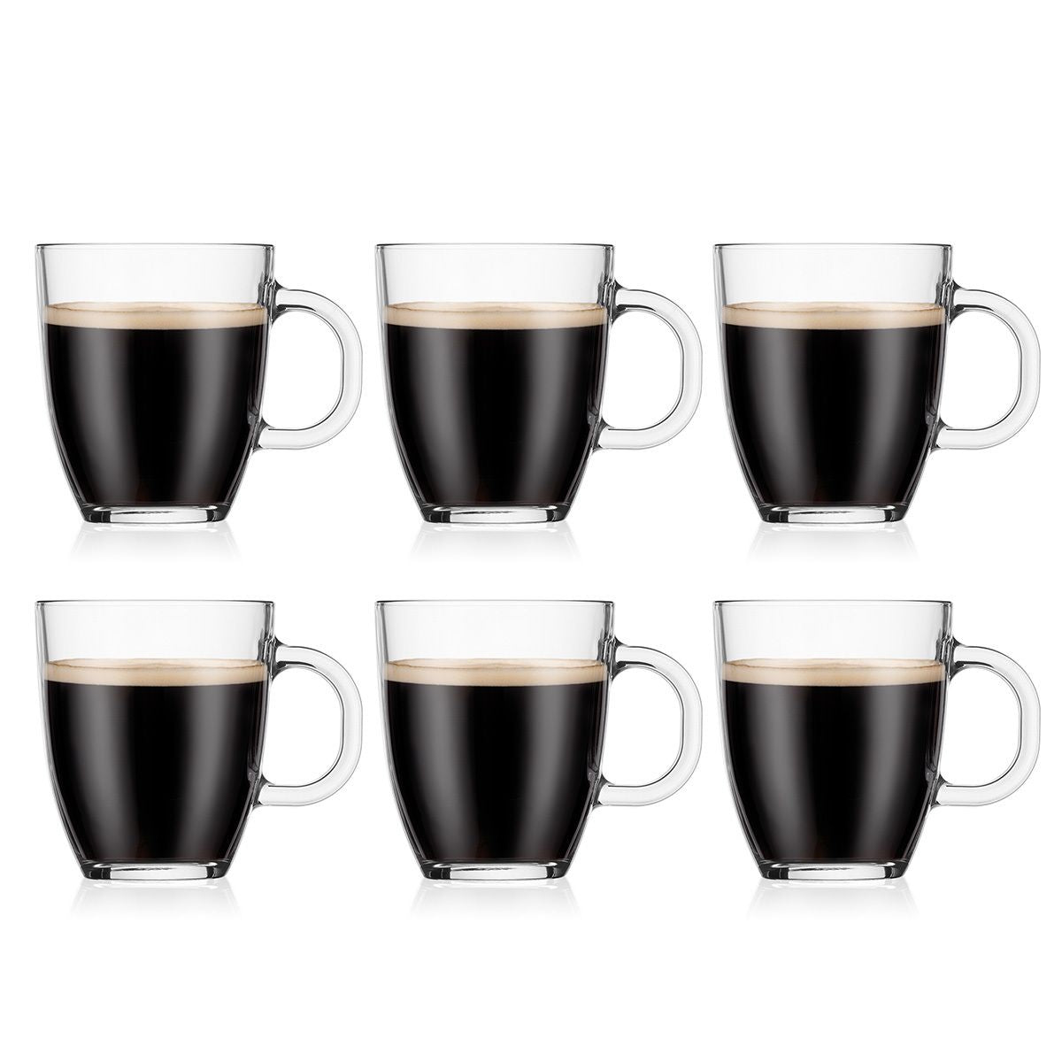 Bodum Kaffeetasse – 6er Set, 300 ml, Glas, spülmaschinenfest, mikrowellengeeignet