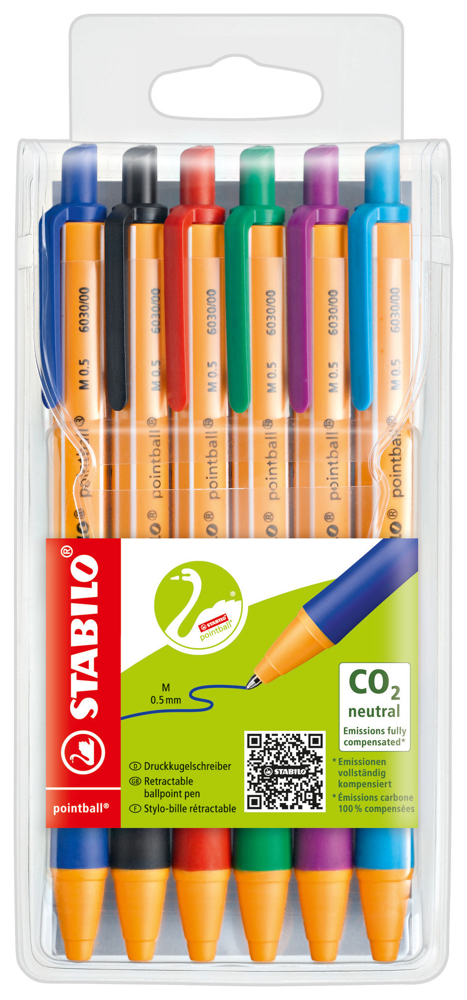 STABILO Kugelschreiber – sortiert, Kunststoff – 6 Stk.
